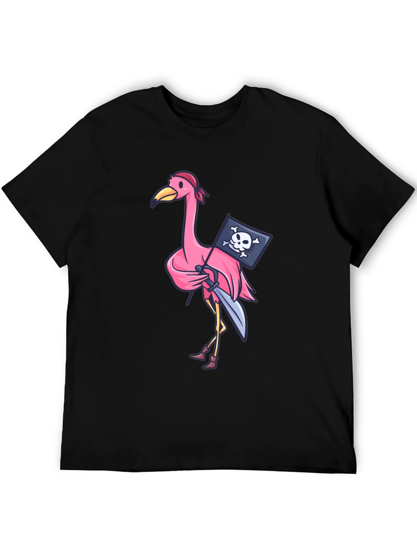 Pirate Flamingo T-Shirt - Novelty Graphic Tee