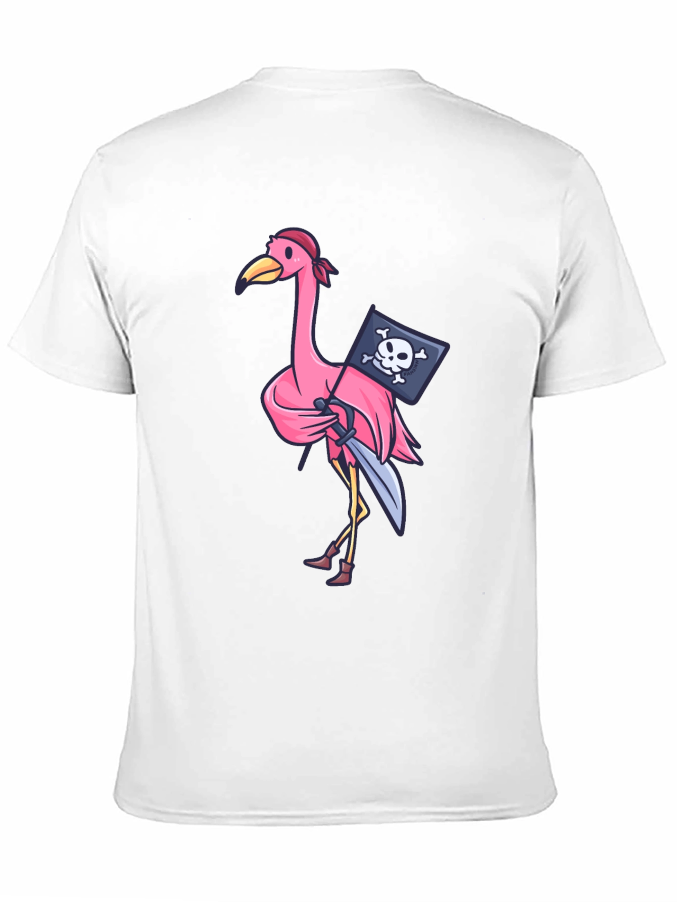 Pirate Flamingo T-Shirt - Novelty Graphic Tee