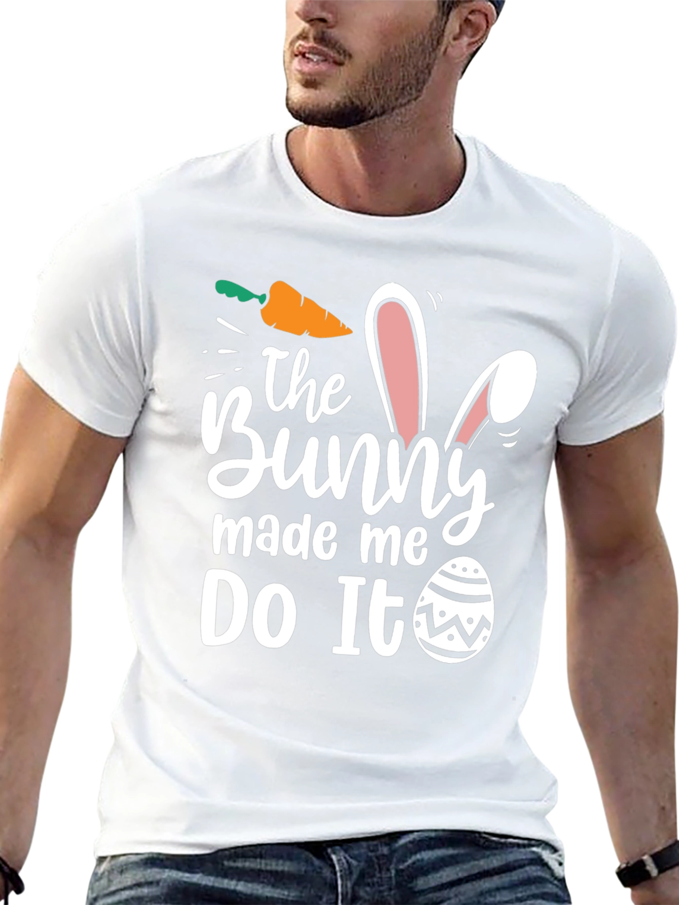 Funny Easter Bunny Made Me Do It T-Shirt