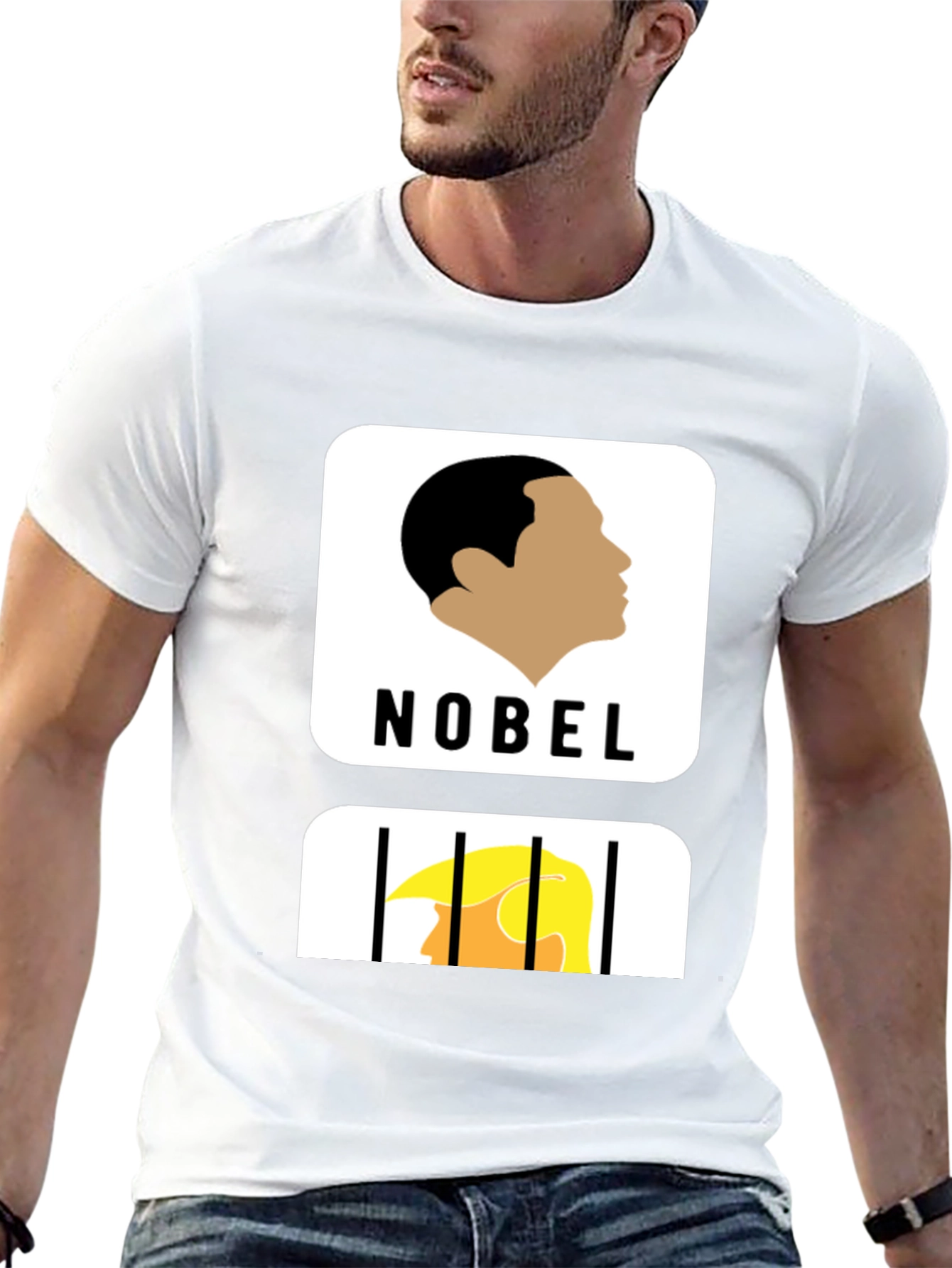 Political Humor T-Shirt: Nobel Winner vs. Jail