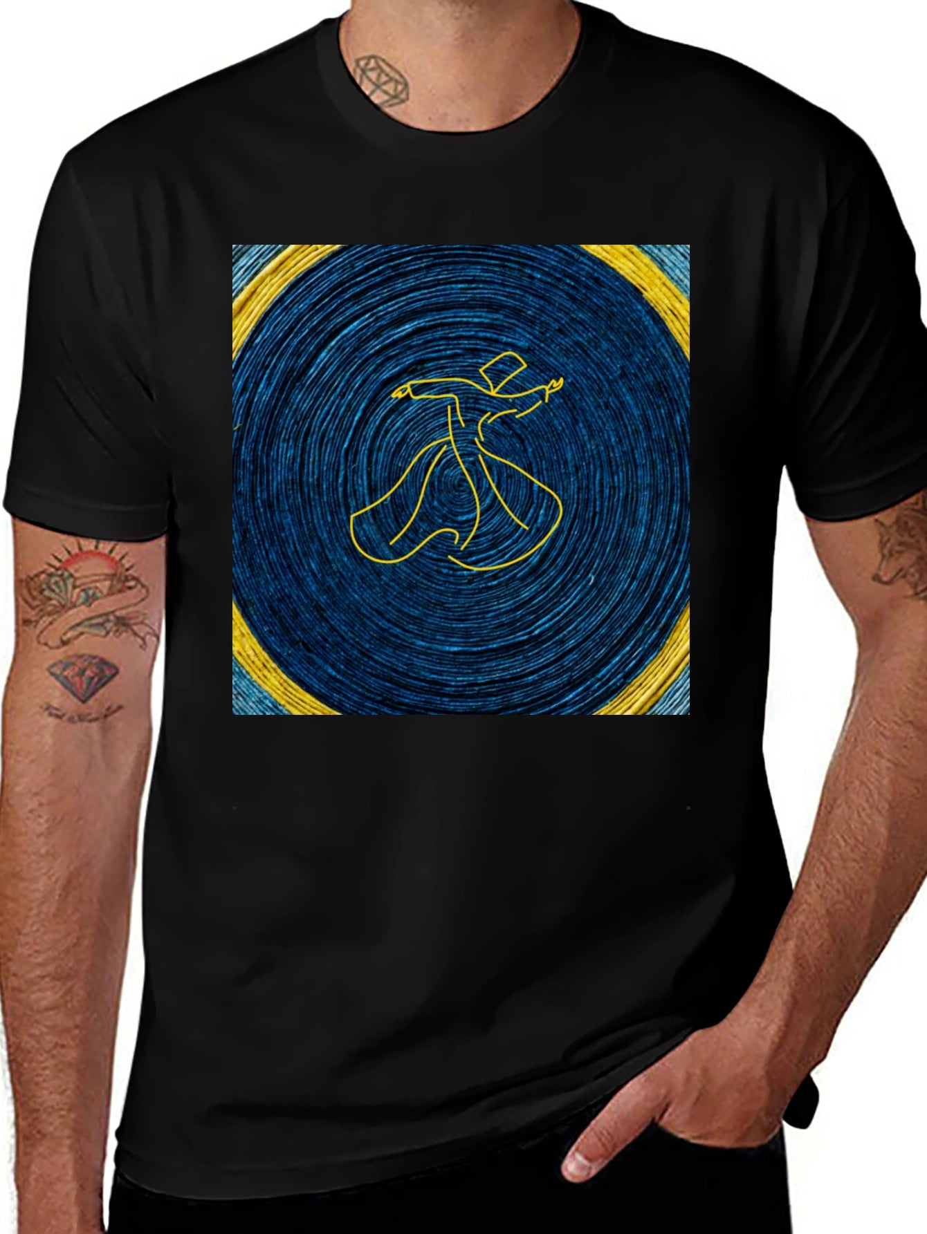 Mystic Whirling Dervish Graphic Tee - Black