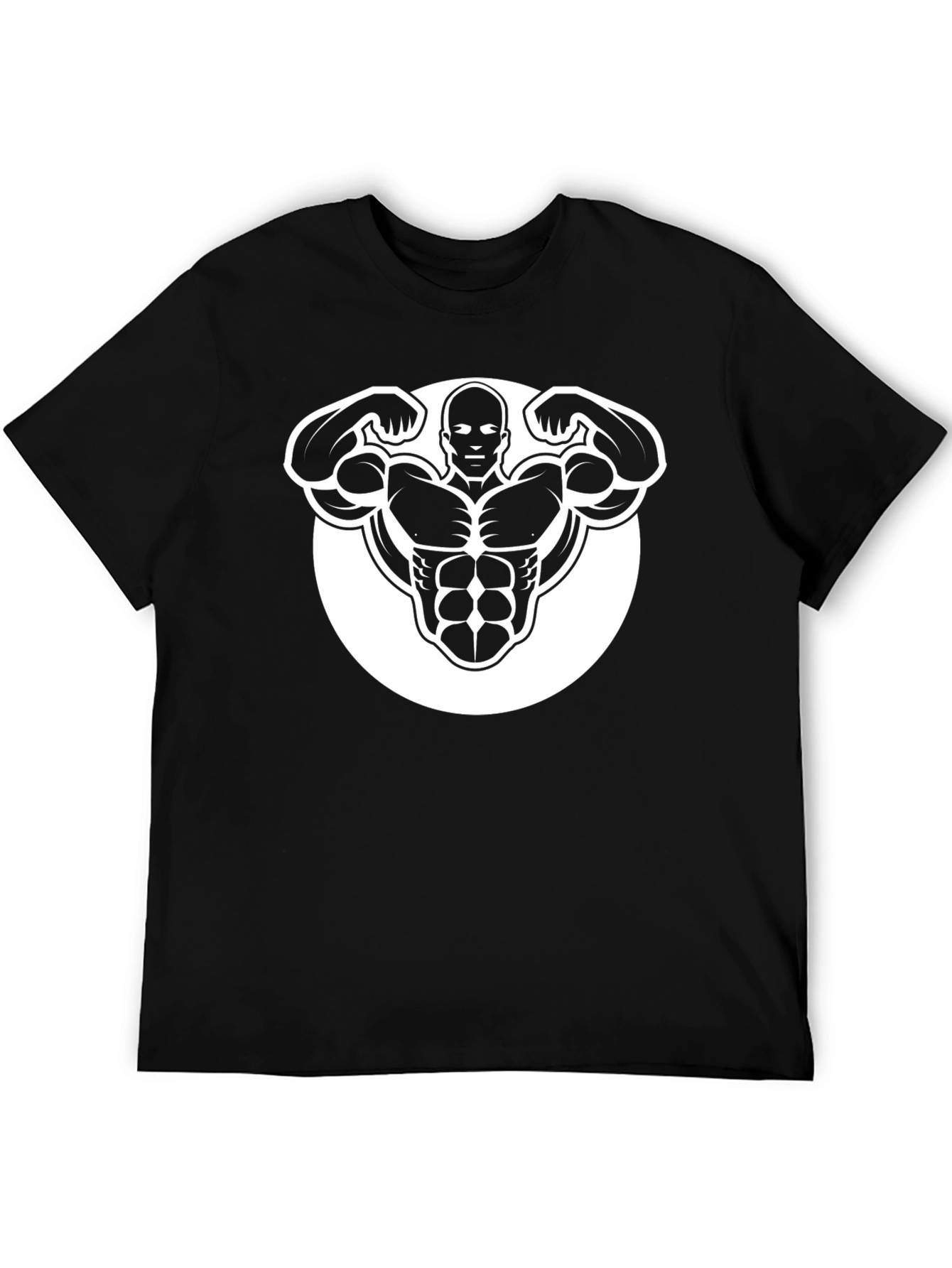 Black Graphic Tee - Bodybuilder Design