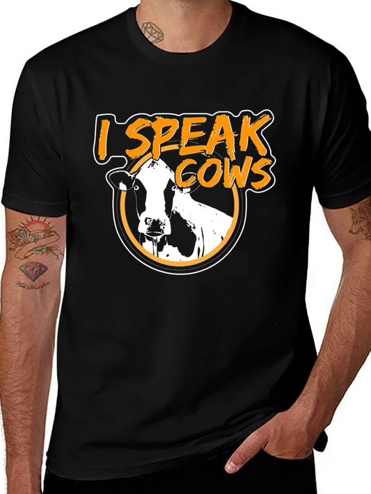 I Speak Cows Graphic Tee - Black T-Shirt