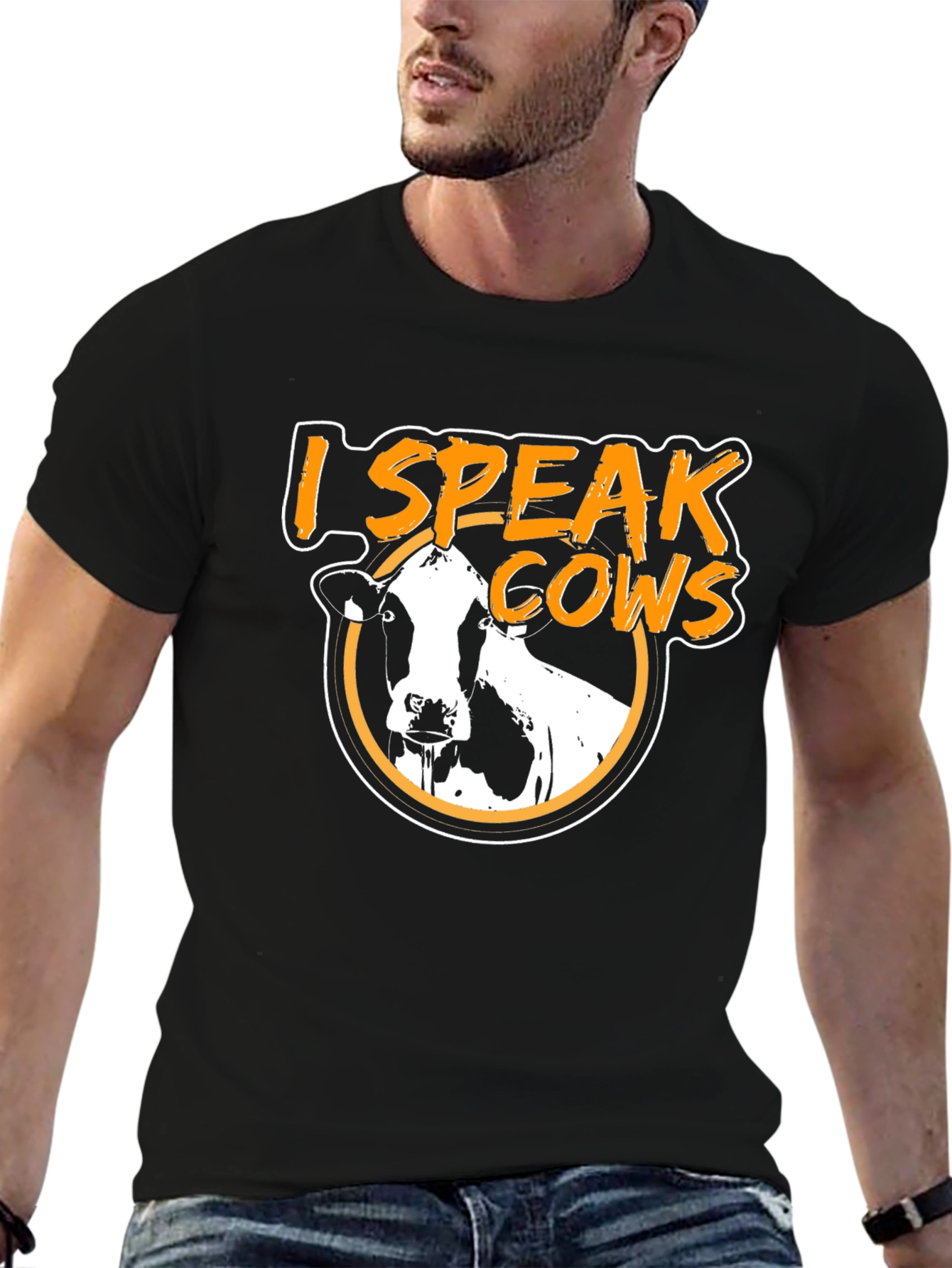 I Speak Cows Graphic Tee - Black T-Shirt
