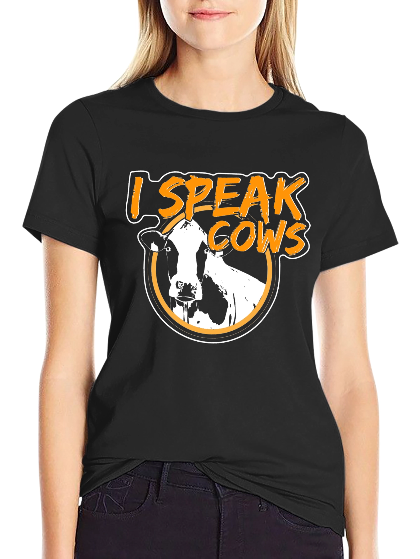I Speak Cows Graphic Tee - Black T-Shirt