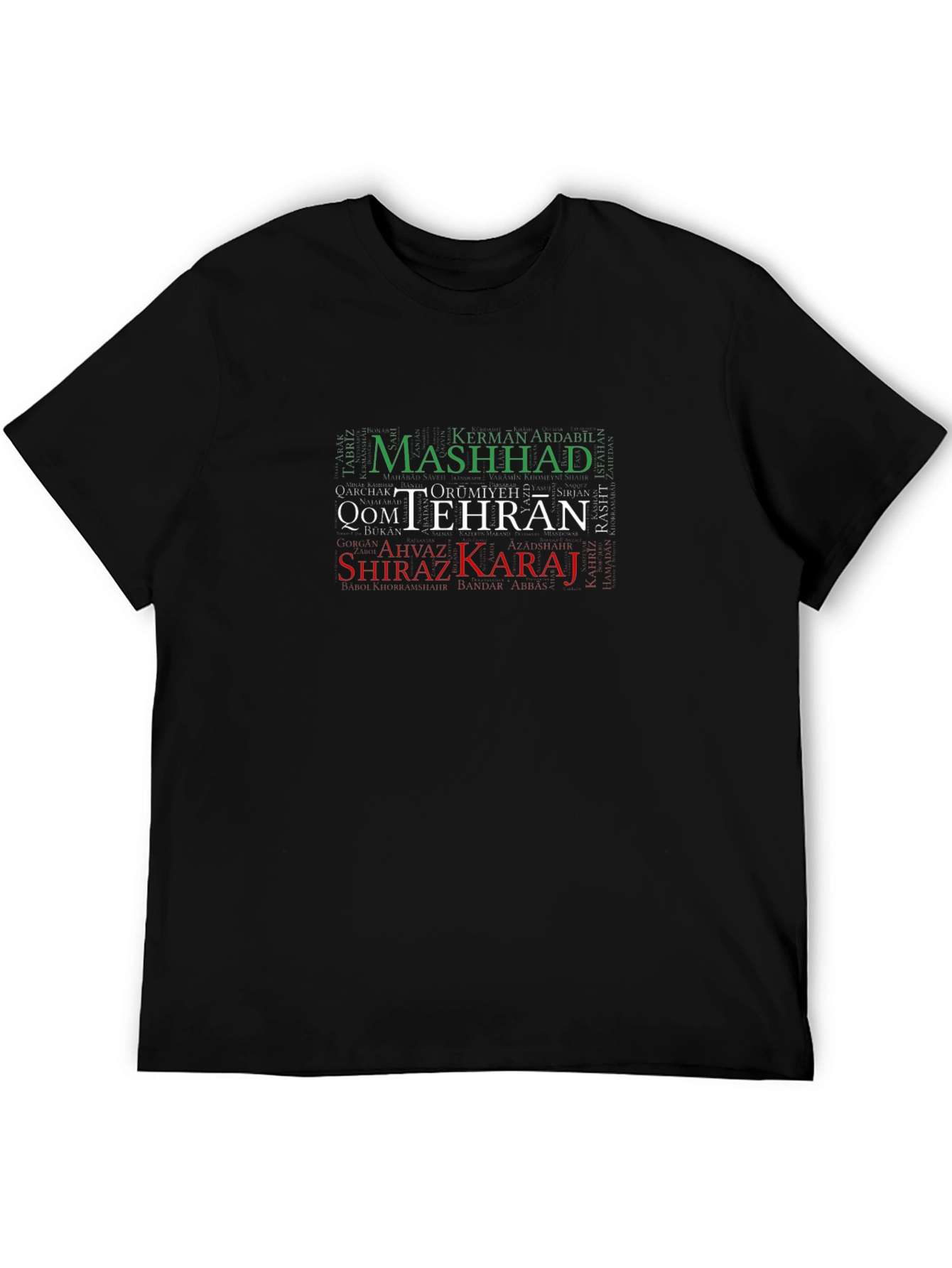 Iran Cities T-Shirt - Tehran Shiraz Mashhad Design