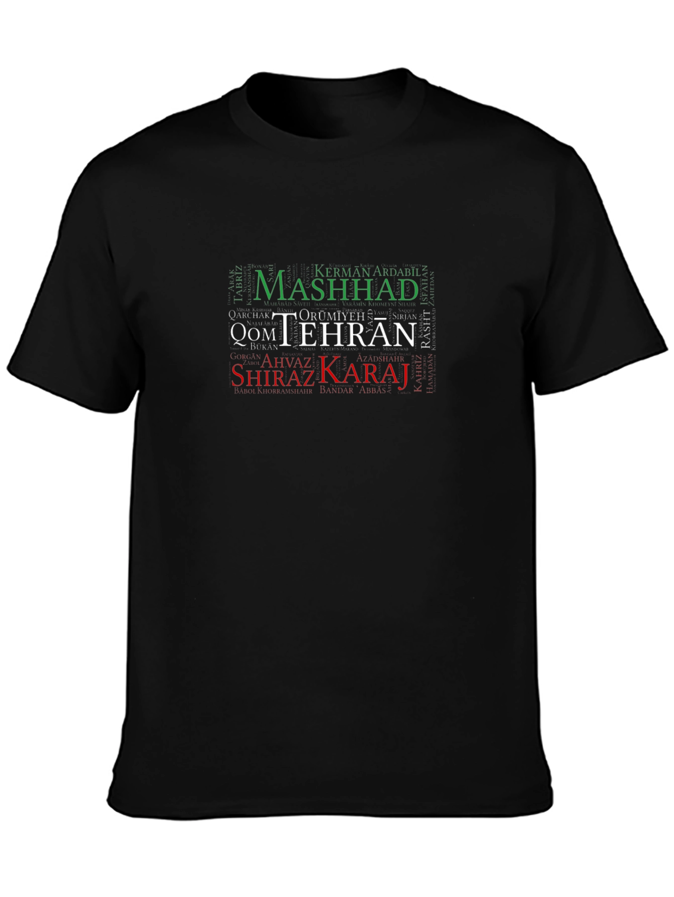 Iran Cities T-Shirt - Tehran Shiraz Mashhad Design