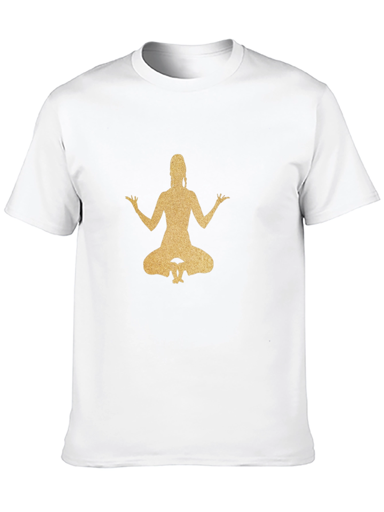 Meditating Woman Graphic Tee - Black Cotton Blend