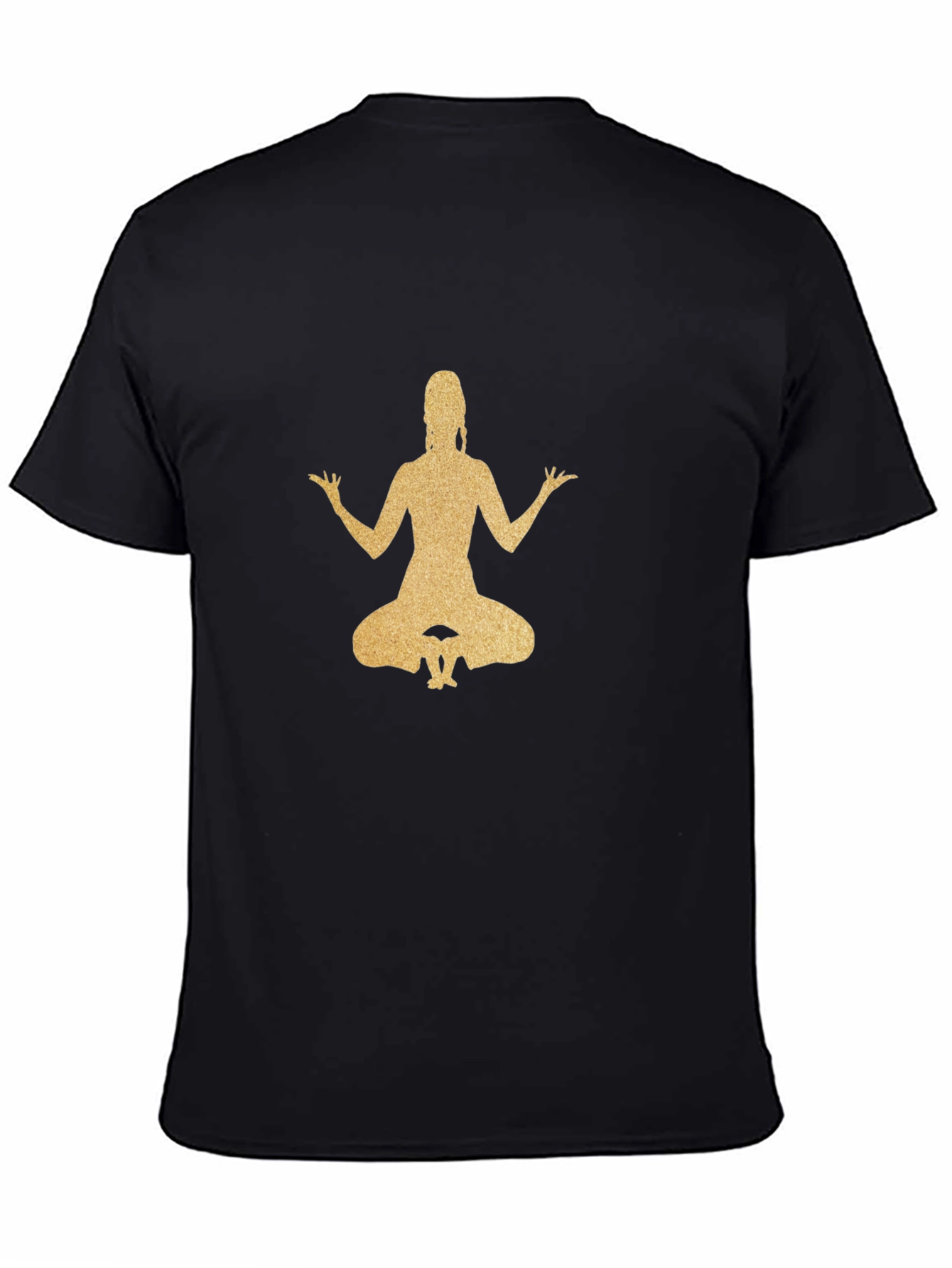 Meditating Woman Graphic Tee - Black Cotton Blend