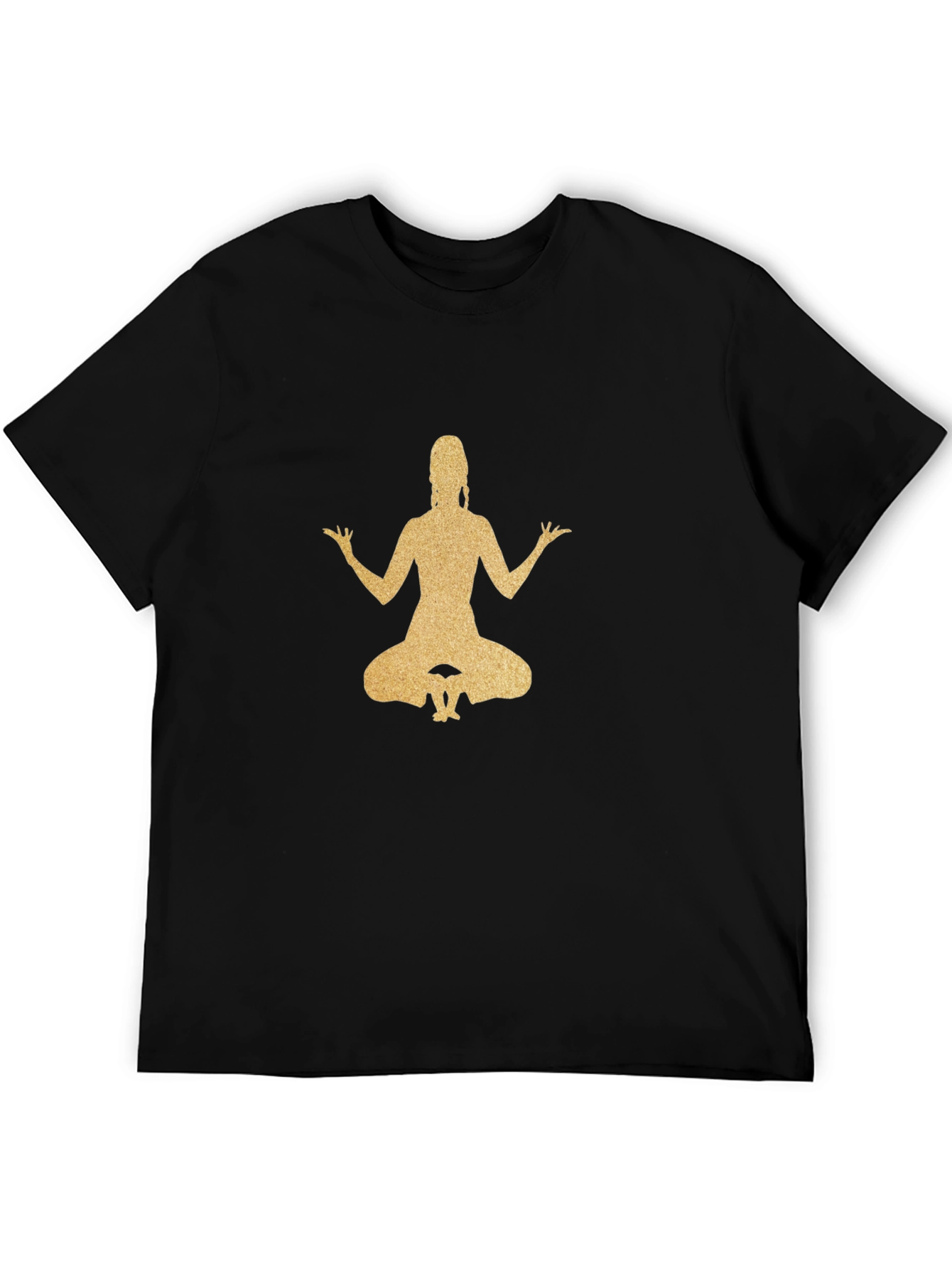 Meditating Woman Graphic Tee - Black Cotton Blend