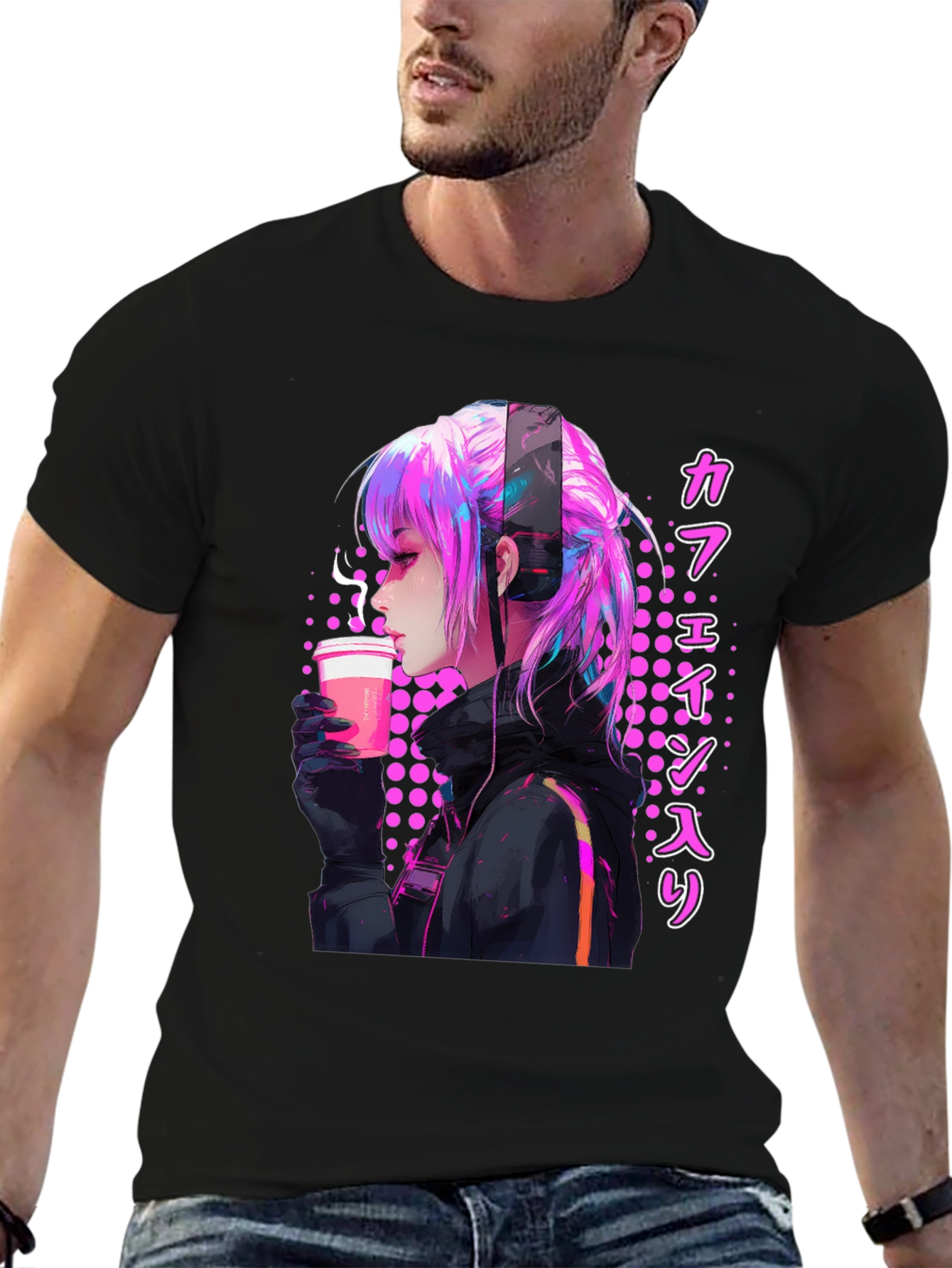 Anime Girl Caffeine T-Shirt