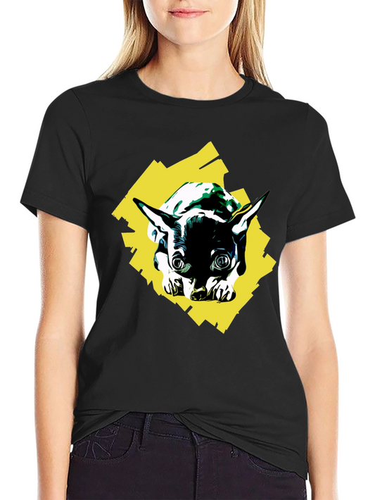 Dog Graphic Print Black T-Shirt