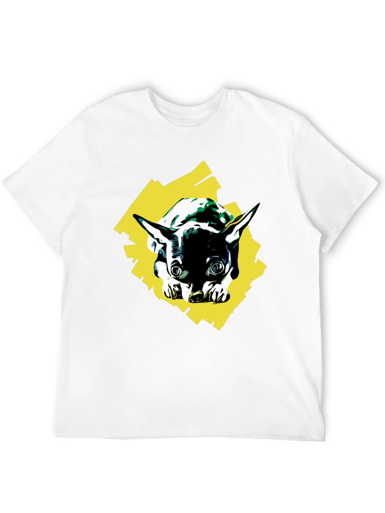 Dog Graphic Print Black T-Shirt