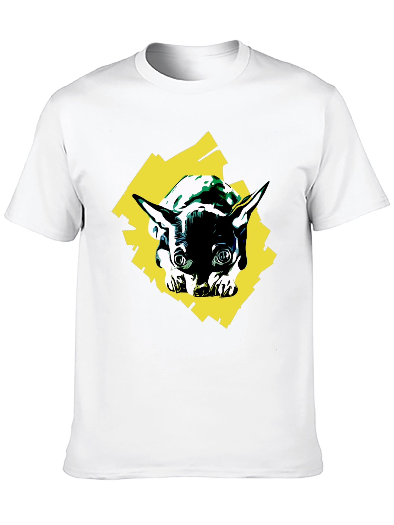 Dog Graphic Print Black T-Shirt