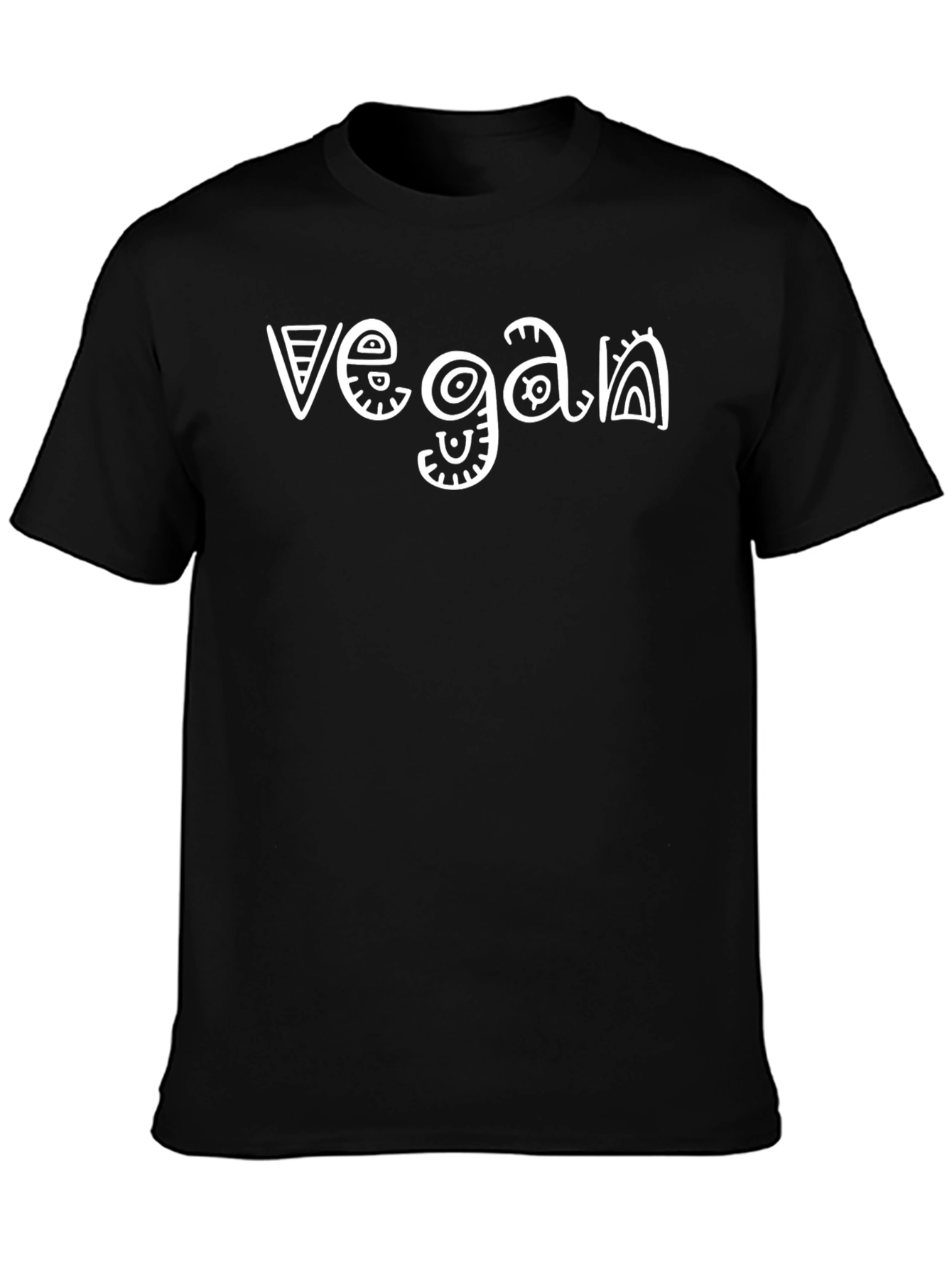 Vegan Graphic Tee - Black Cotton Shirt