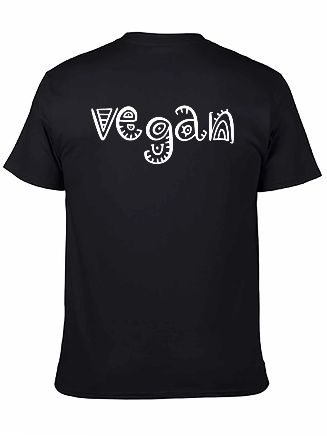 Vegan Graphic Tee - Black Cotton Shirt