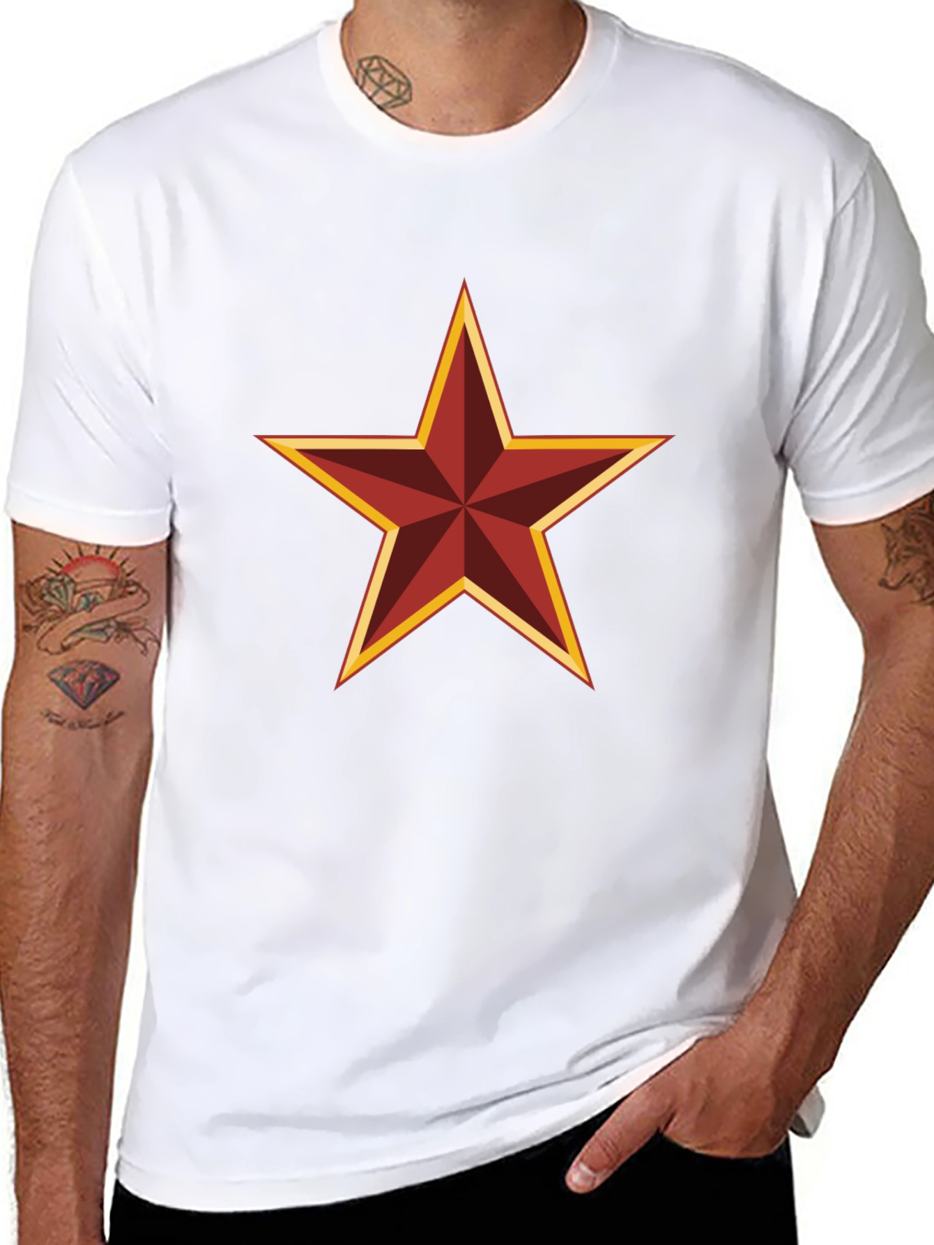 Red Star Graphic Black T-Shirt