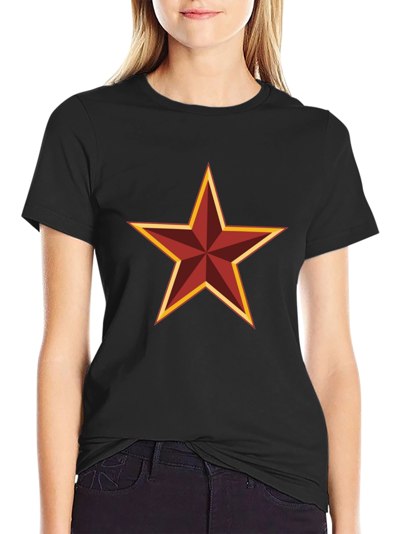 Red Star Graphic Black T-Shirt