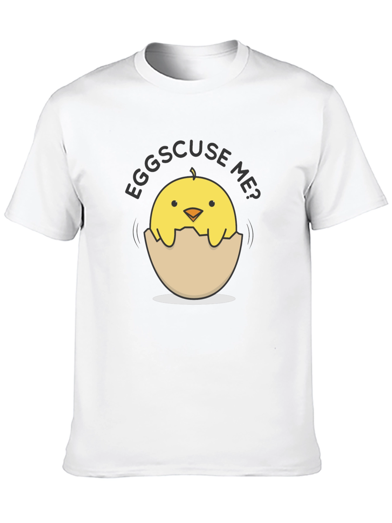 Eggs-cuse Me Chick Tee - Funny Egg Pun T-Shirt