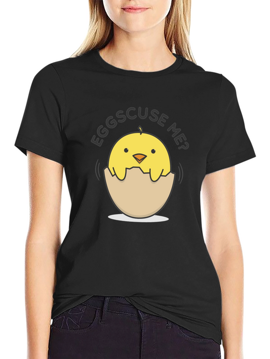 Eggs-cuse Me Chick Tee - Funny Egg Pun T-Shirt