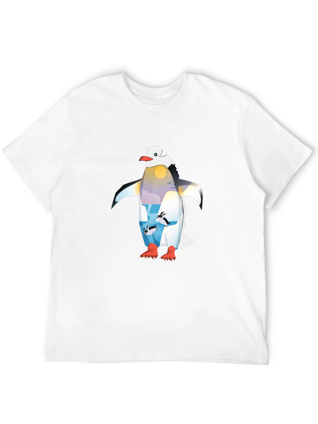 Penguin Sunset Graphic T-Shirt