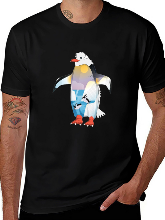Penguin Sunset Graphic T-Shirt