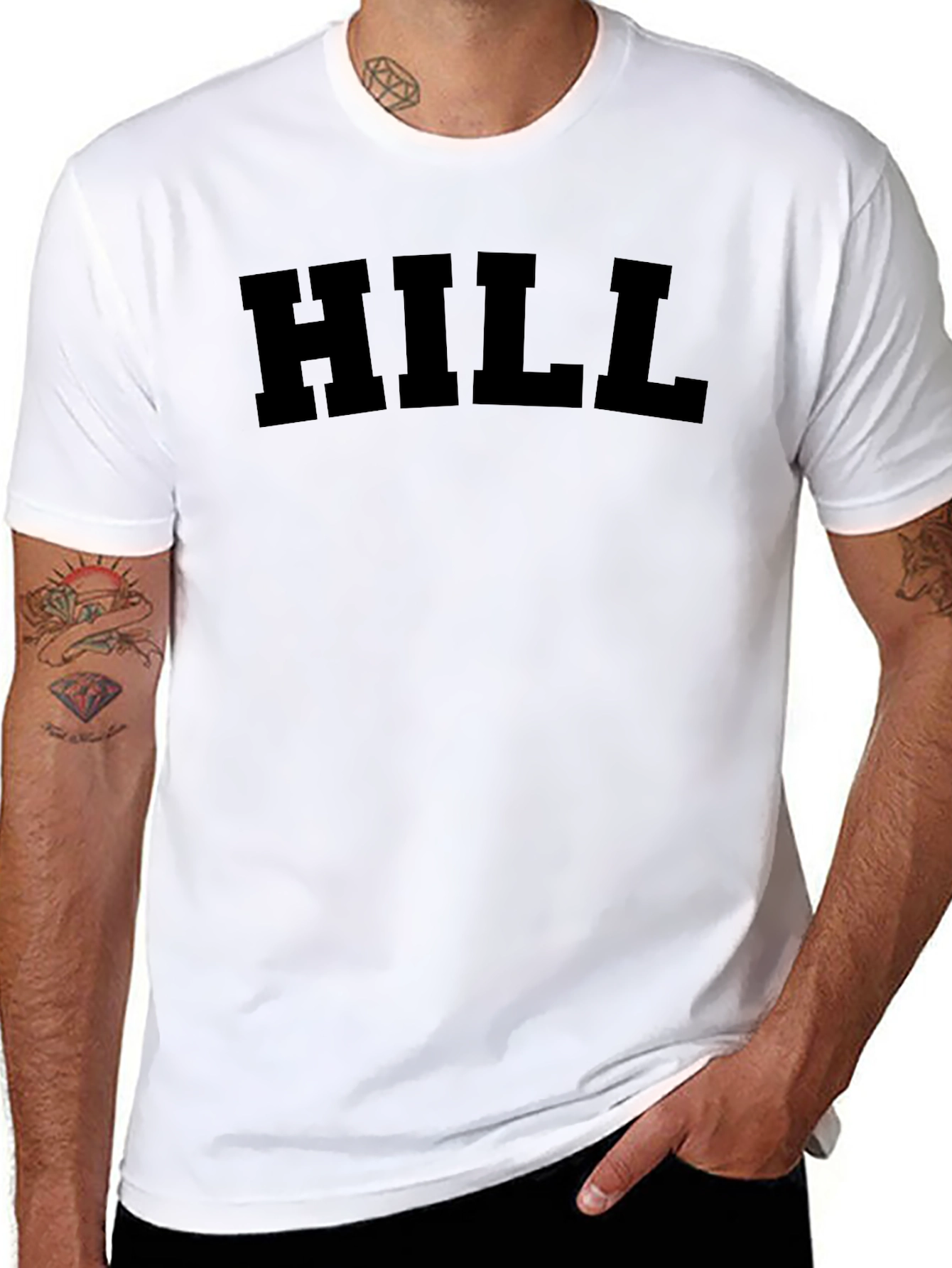 HILL Bold Text Graphic Black T-Shirt