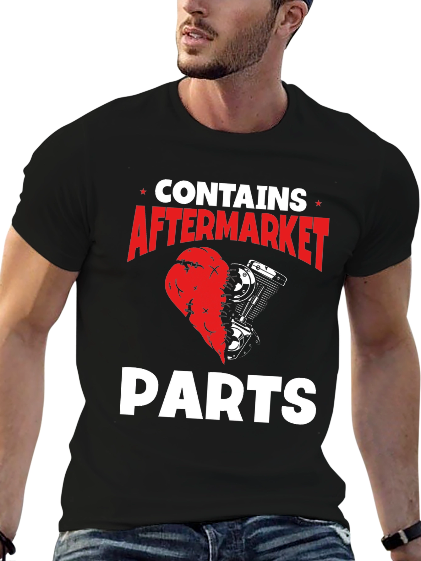 Contains Aftermarket Parts Graphic T-Shirt - Black