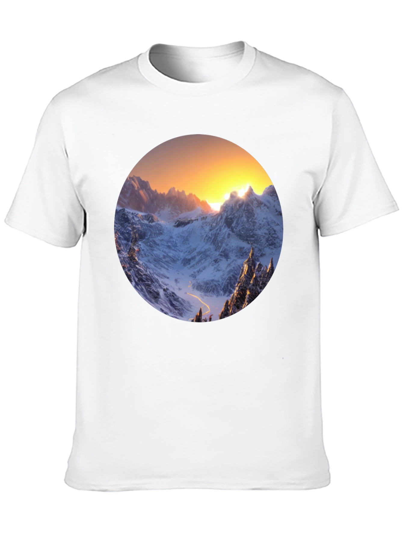 Mountain Vista Graphic Tee - Sunrise Peaks Design