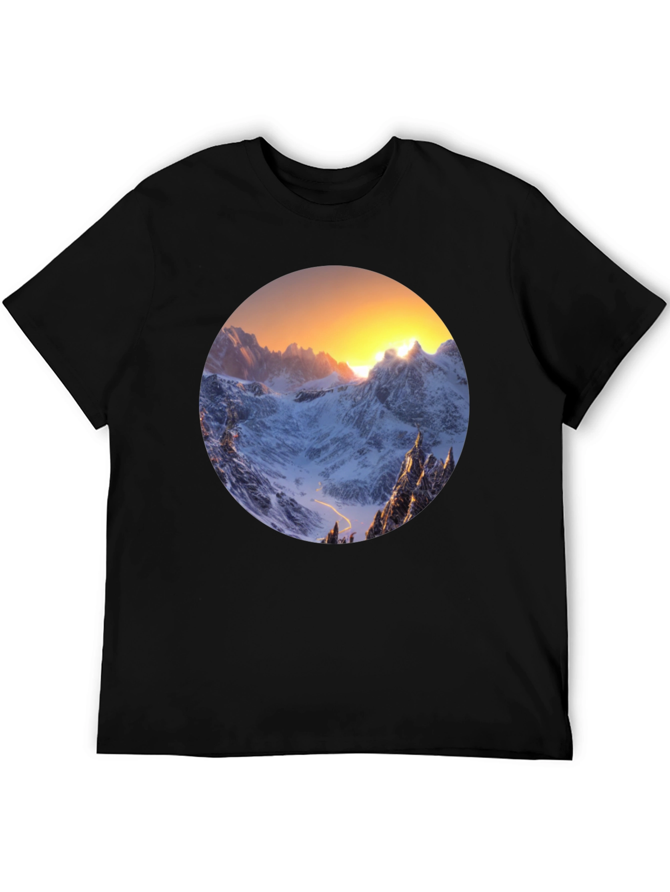 Mountain Vista Graphic Tee - Sunrise Peaks Design