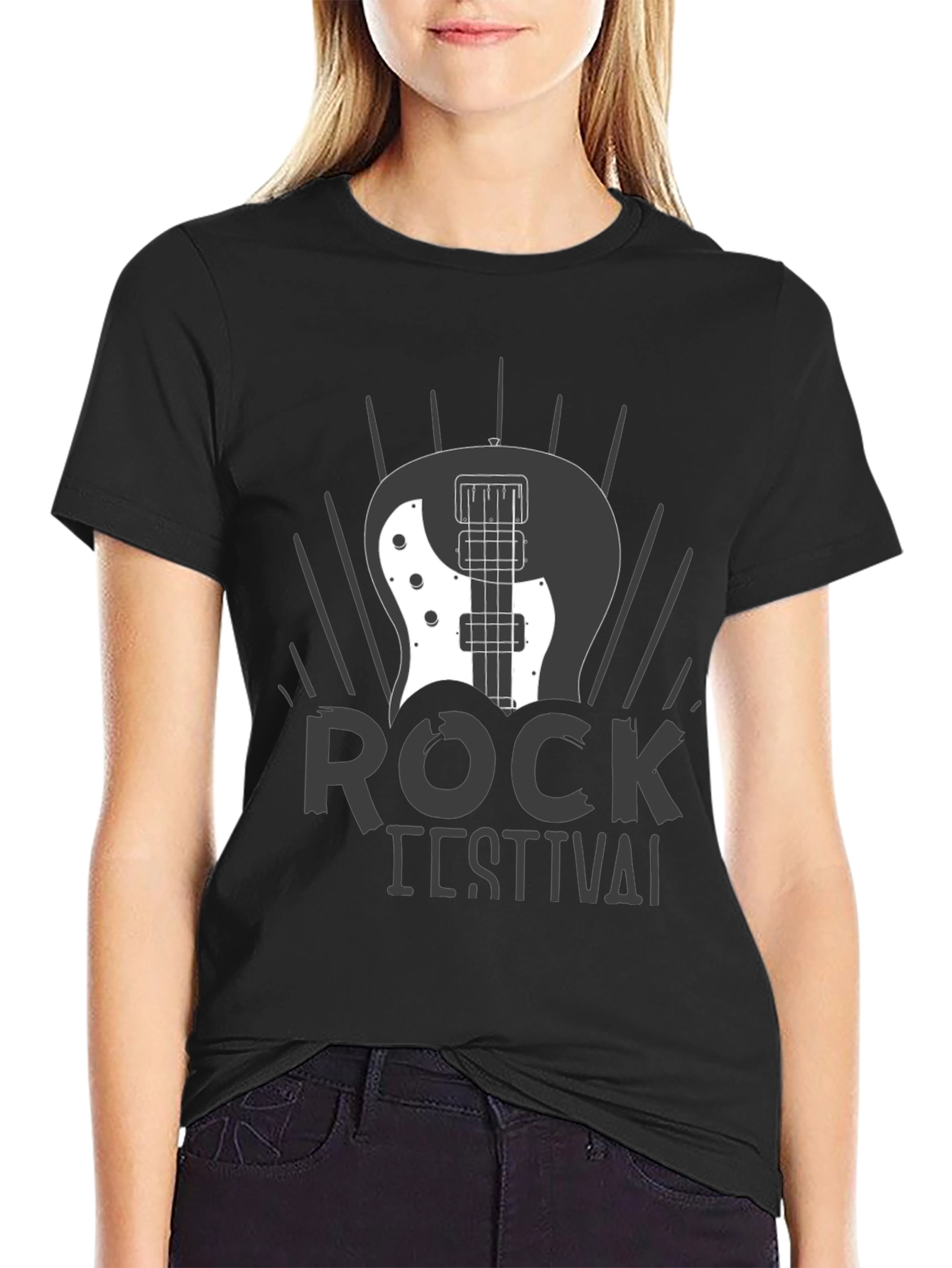 Rock Festival Graphic T-Shirt - Black