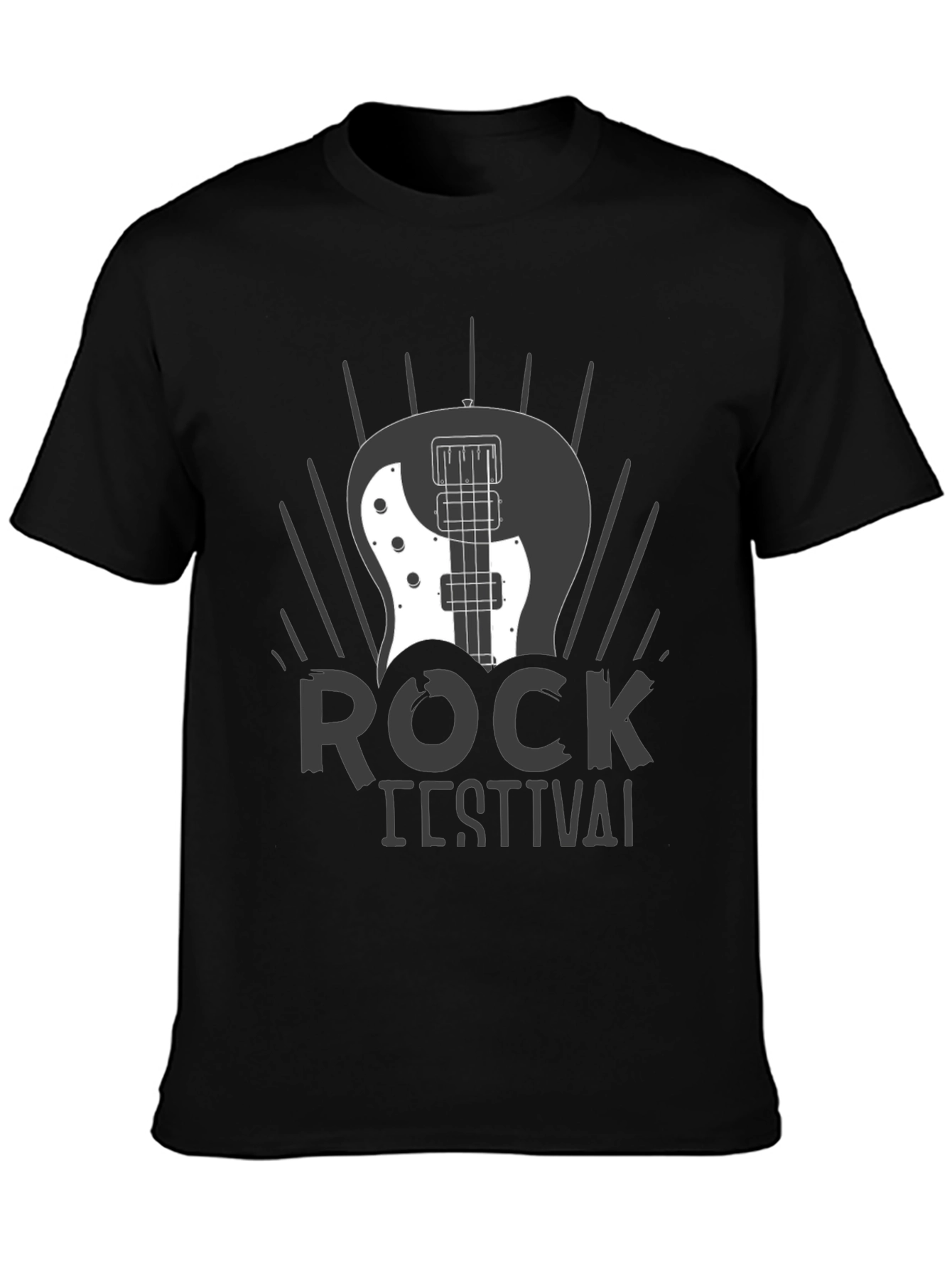 Rock Festival Graphic T-Shirt - Black