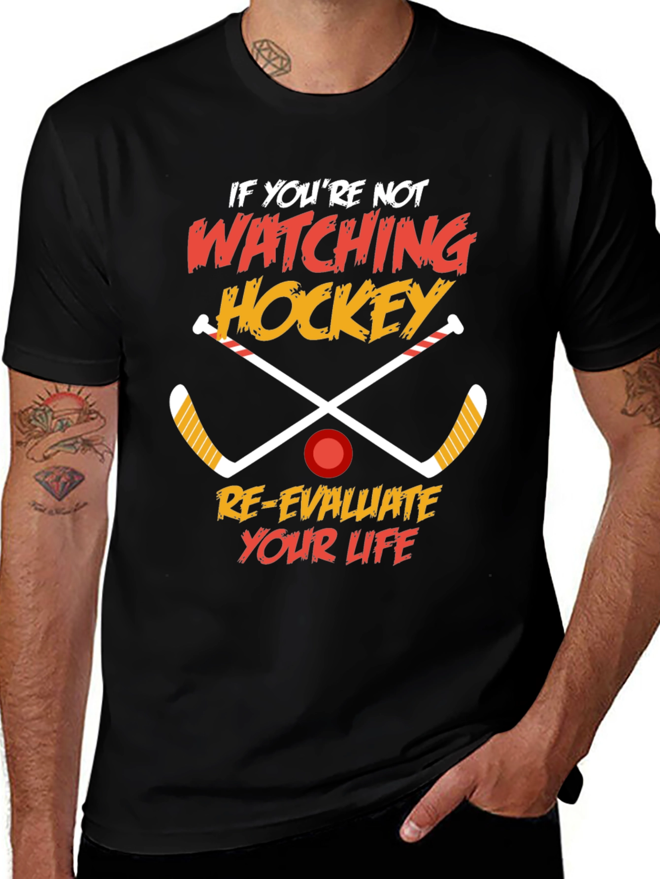 Hockey Fan T-Shirt: Re-evaluate Your Life