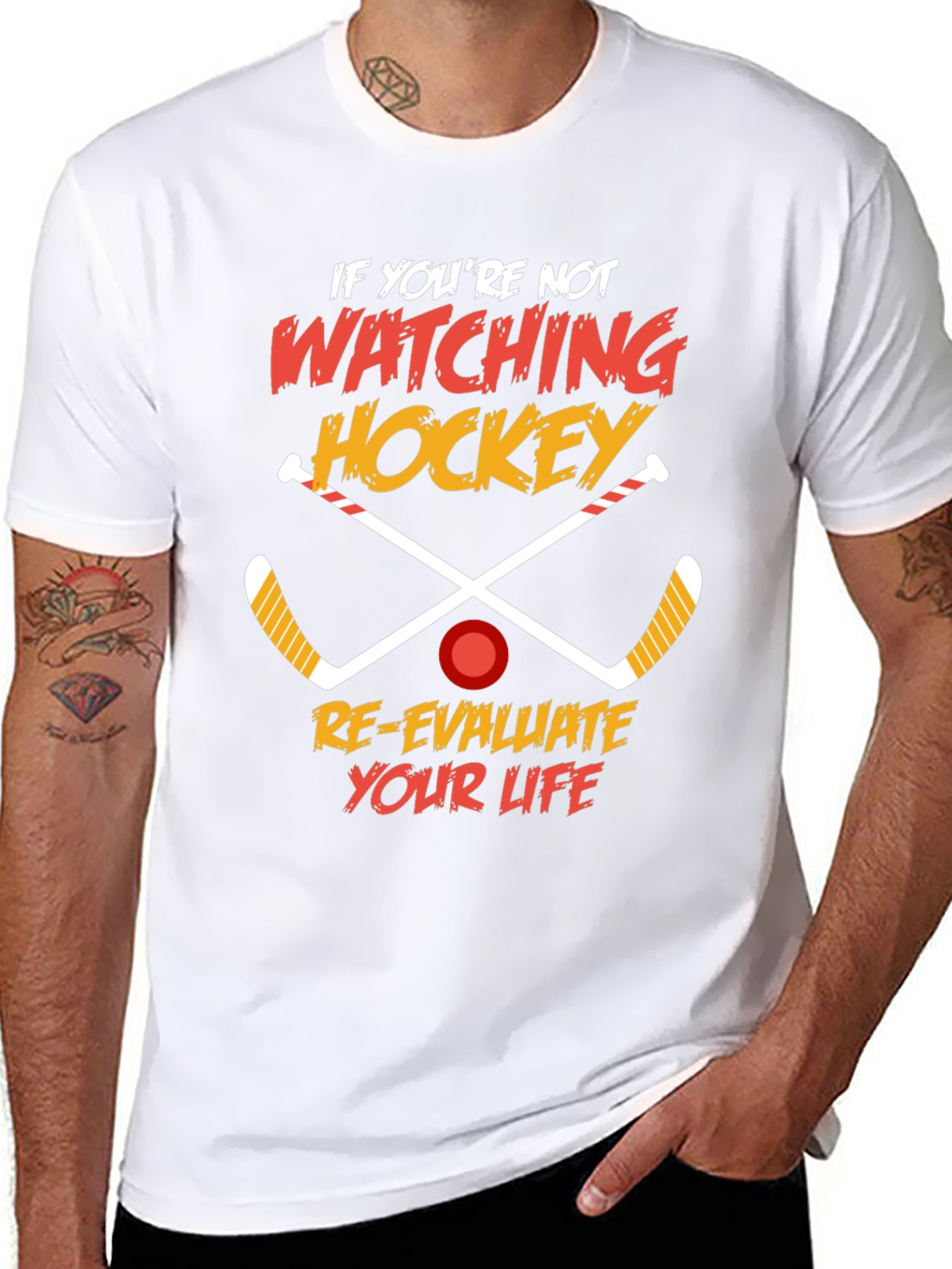 Hockey Fan T-Shirt: Re-evaluate Your Life