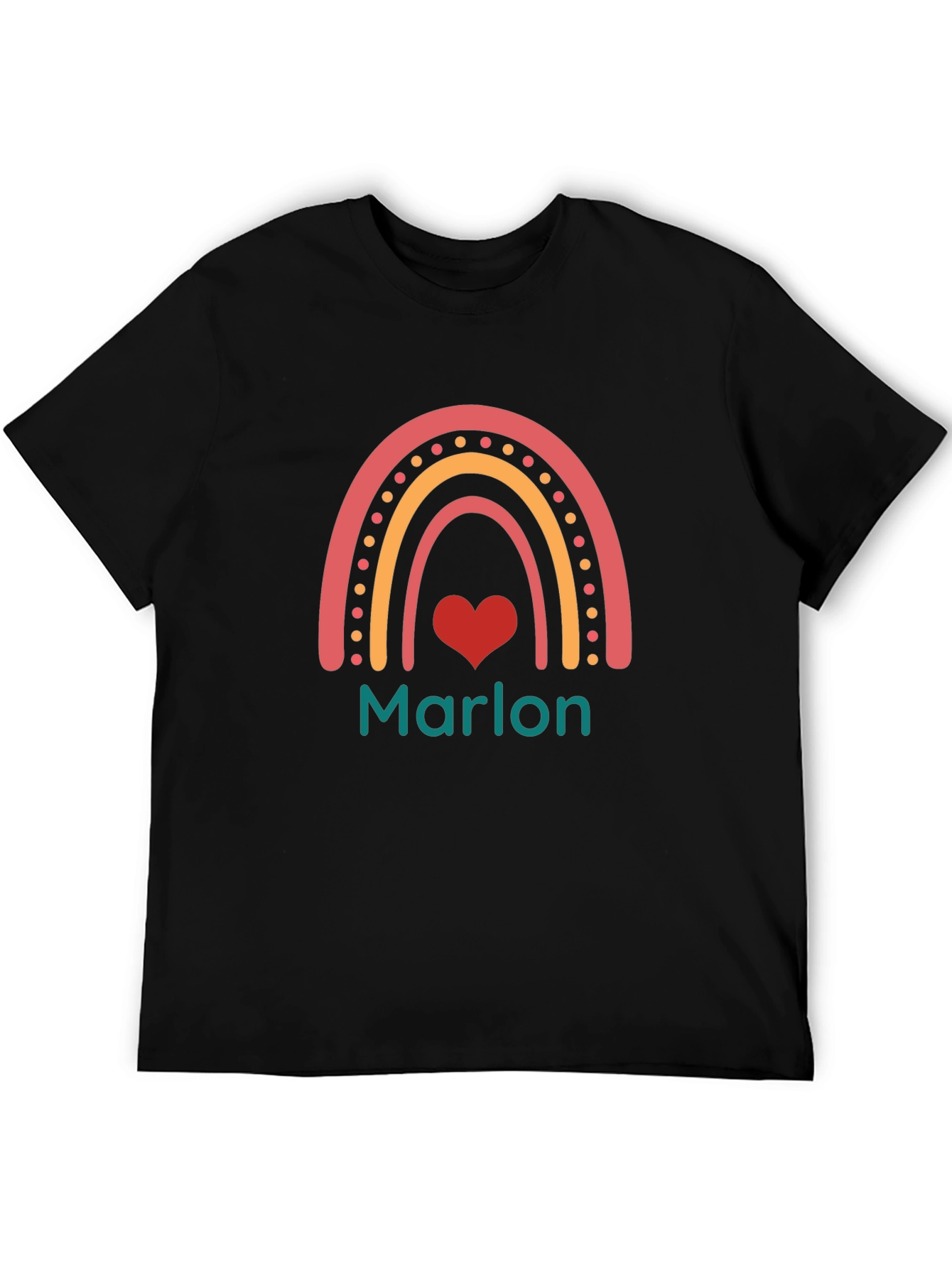 Personalized Rainbow Heart T-Shirt - Marlon