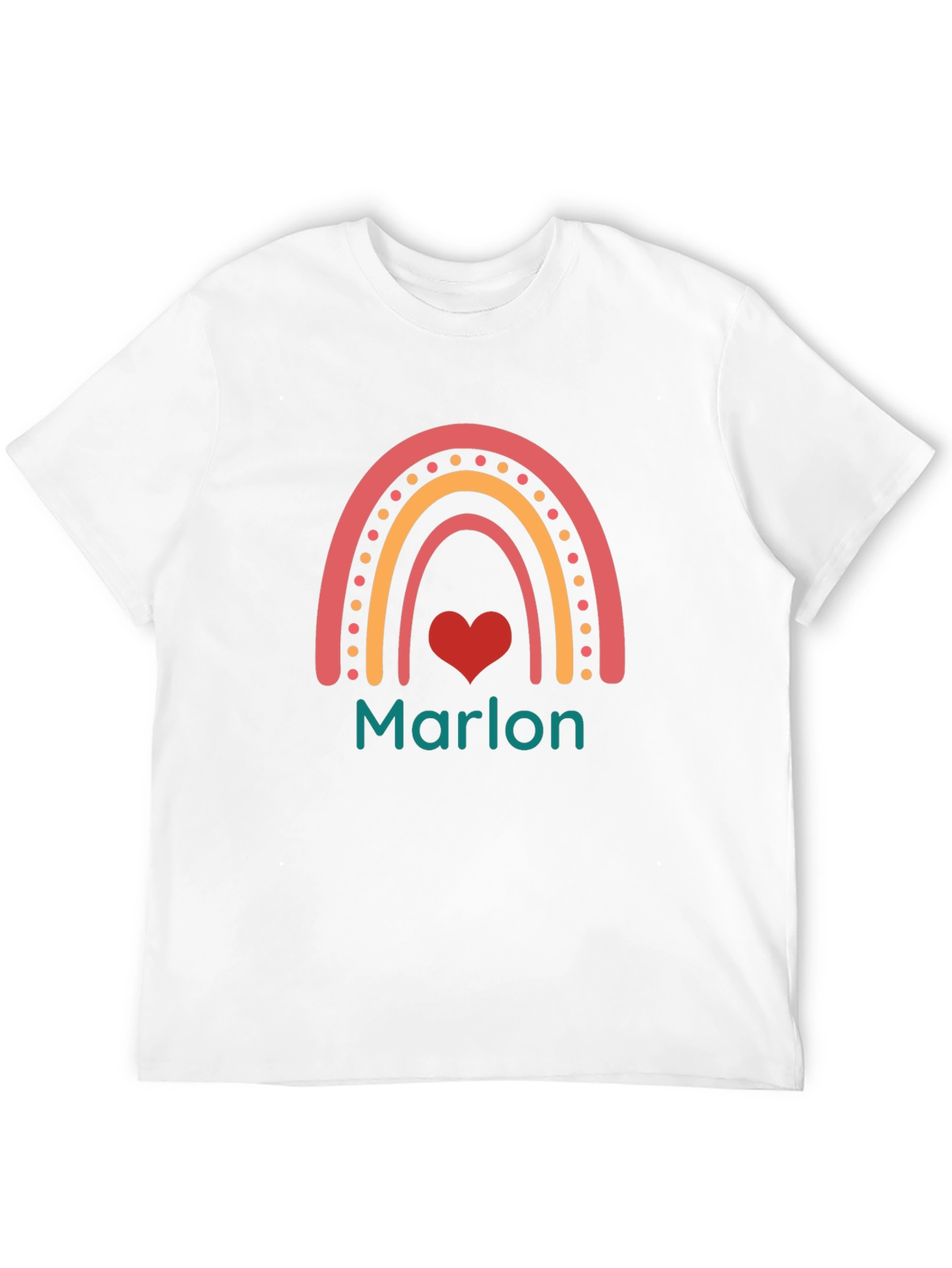 Personalized Rainbow Heart T-Shirt - Marlon