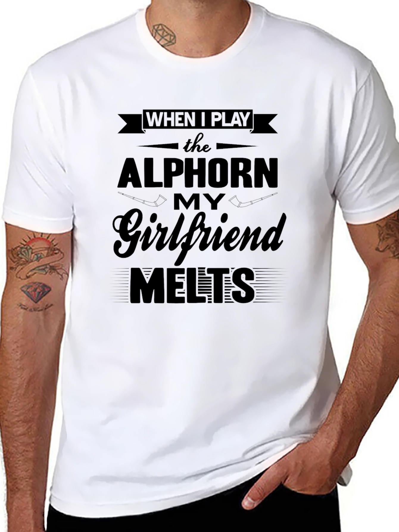 Alphorne Player Funny Novelty Graphic T-Shirt