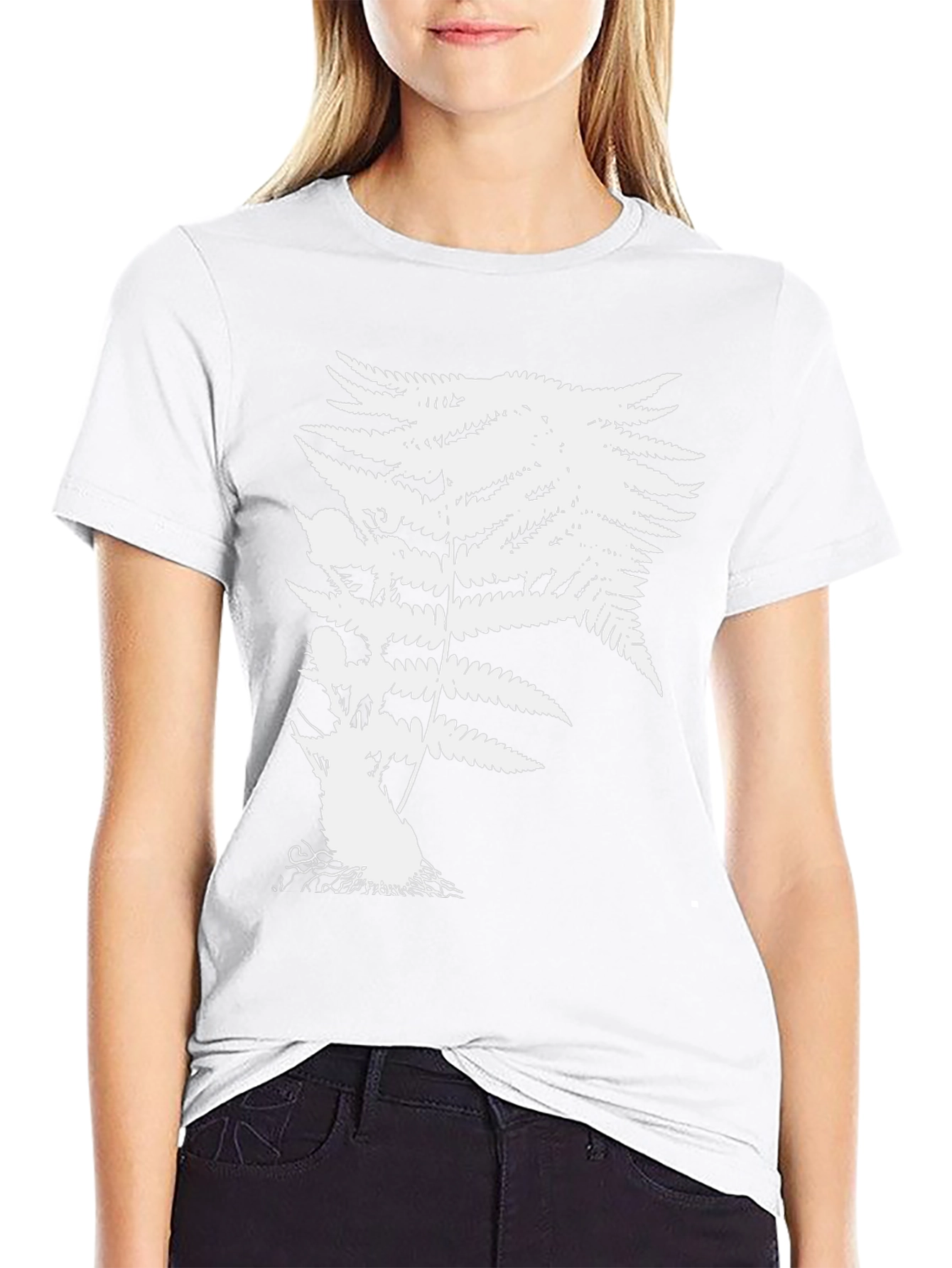 Botanical Fern Graphic T-Shirt - Black