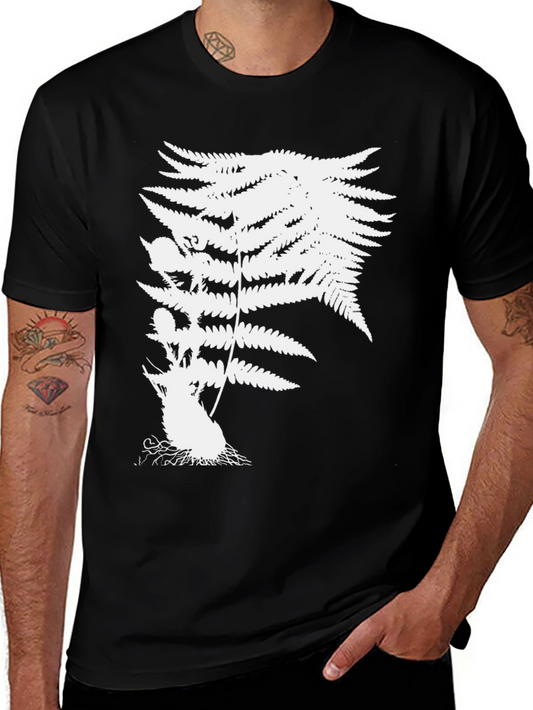 Botanical Fern Graphic T-Shirt - Black