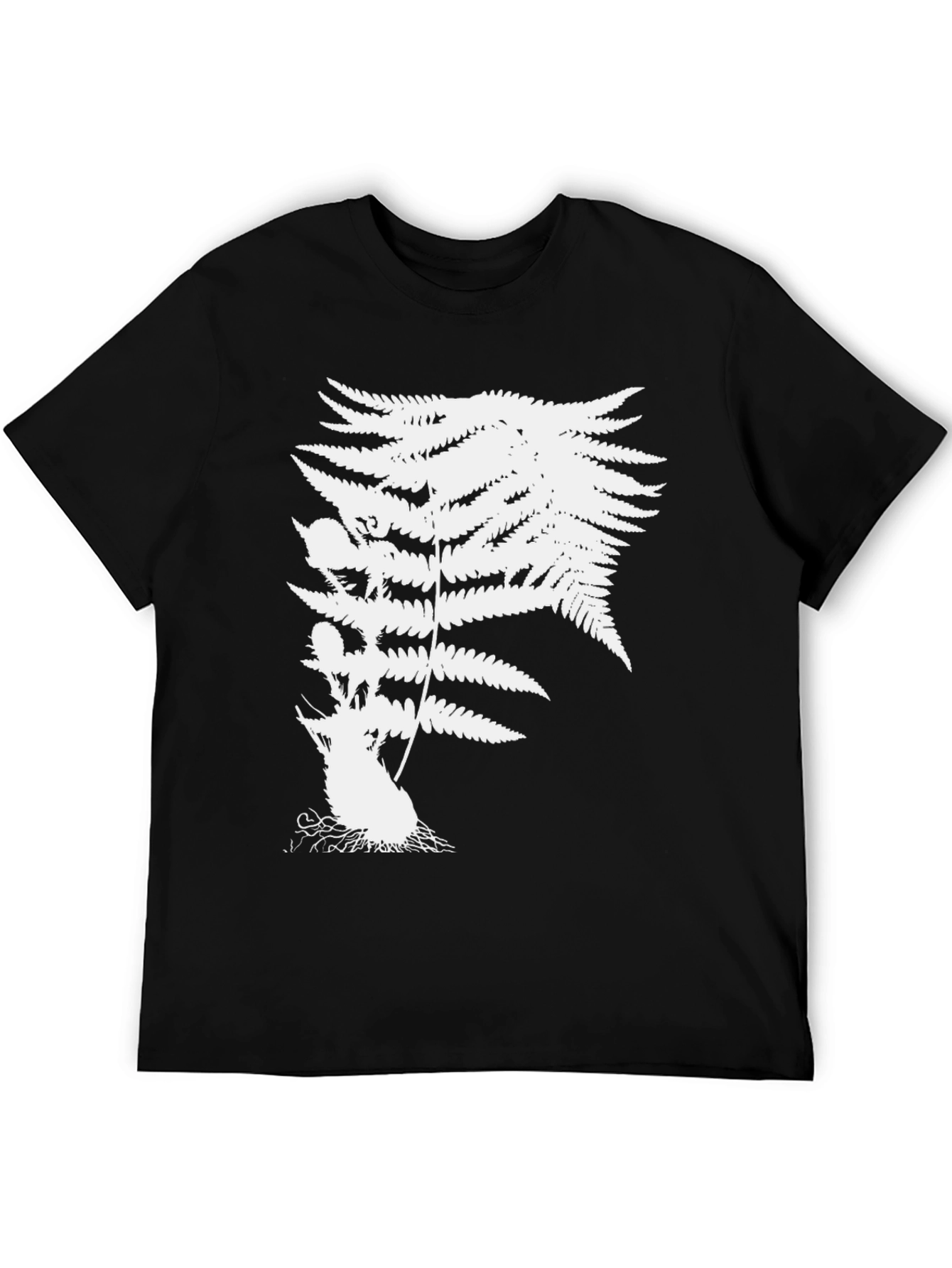 Botanical Fern Graphic T-Shirt - Black