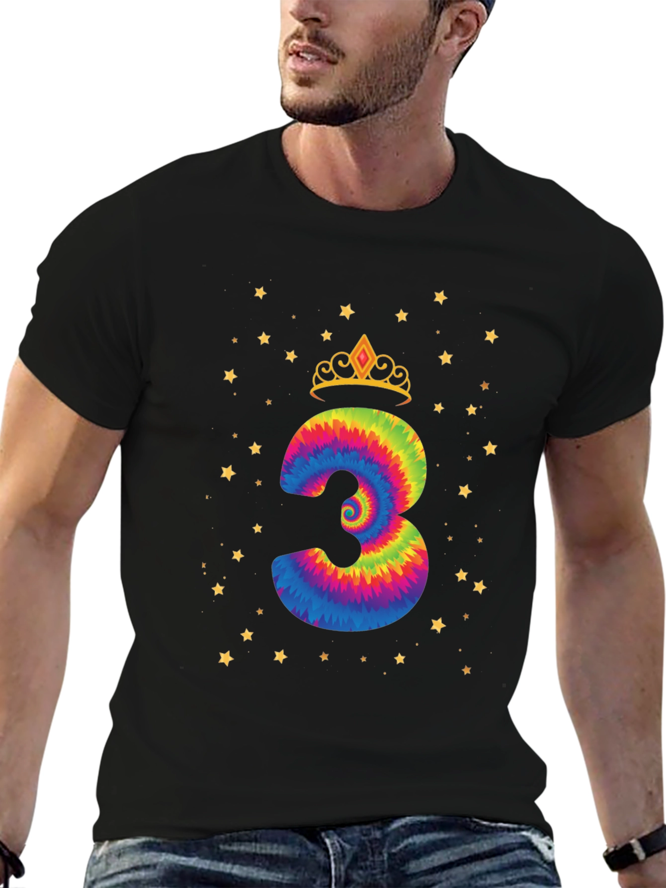 Birthday Girl Three Tie-Dye T-Shirt