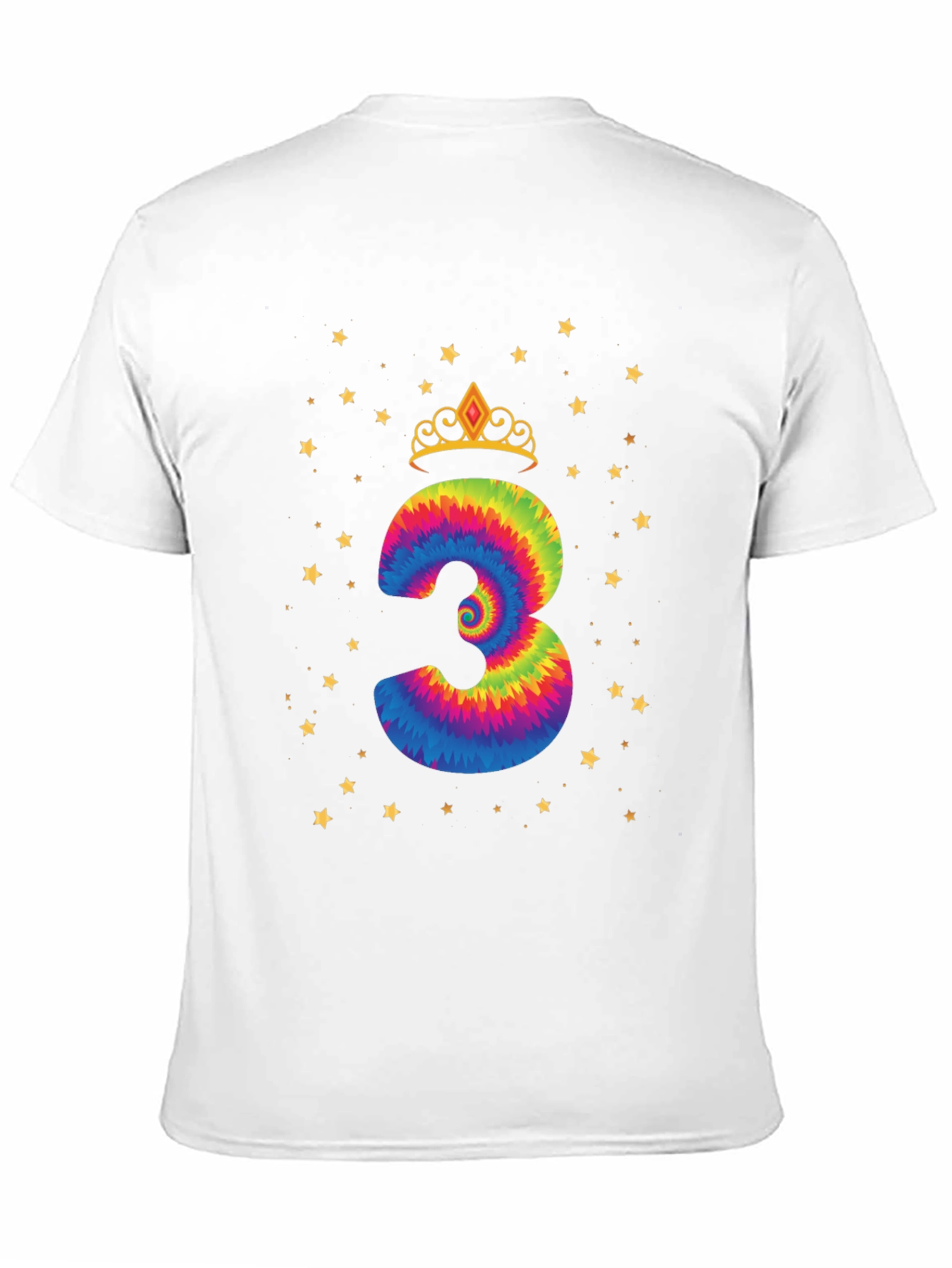 Birthday Girl Three Tie-Dye T-Shirt