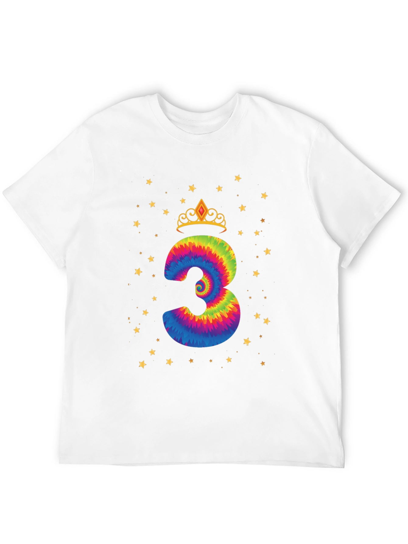 Birthday Girl Three Tie-Dye T-Shirt