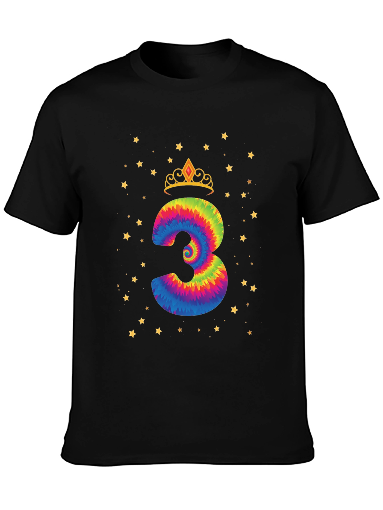 Birthday Girl Three Tie-Dye T-Shirt