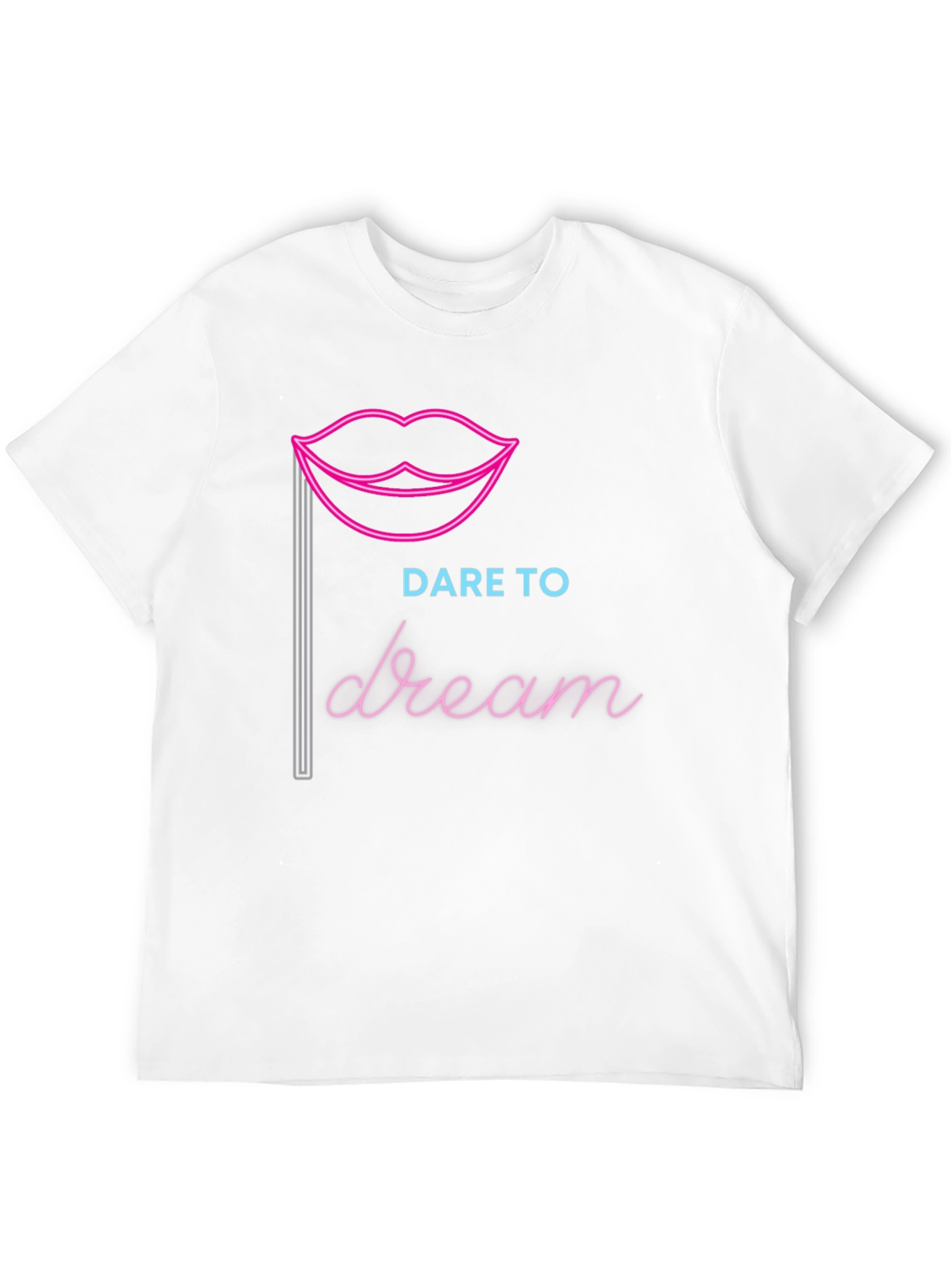 Dare to Dream Graphic Tee - Neon Lips Design