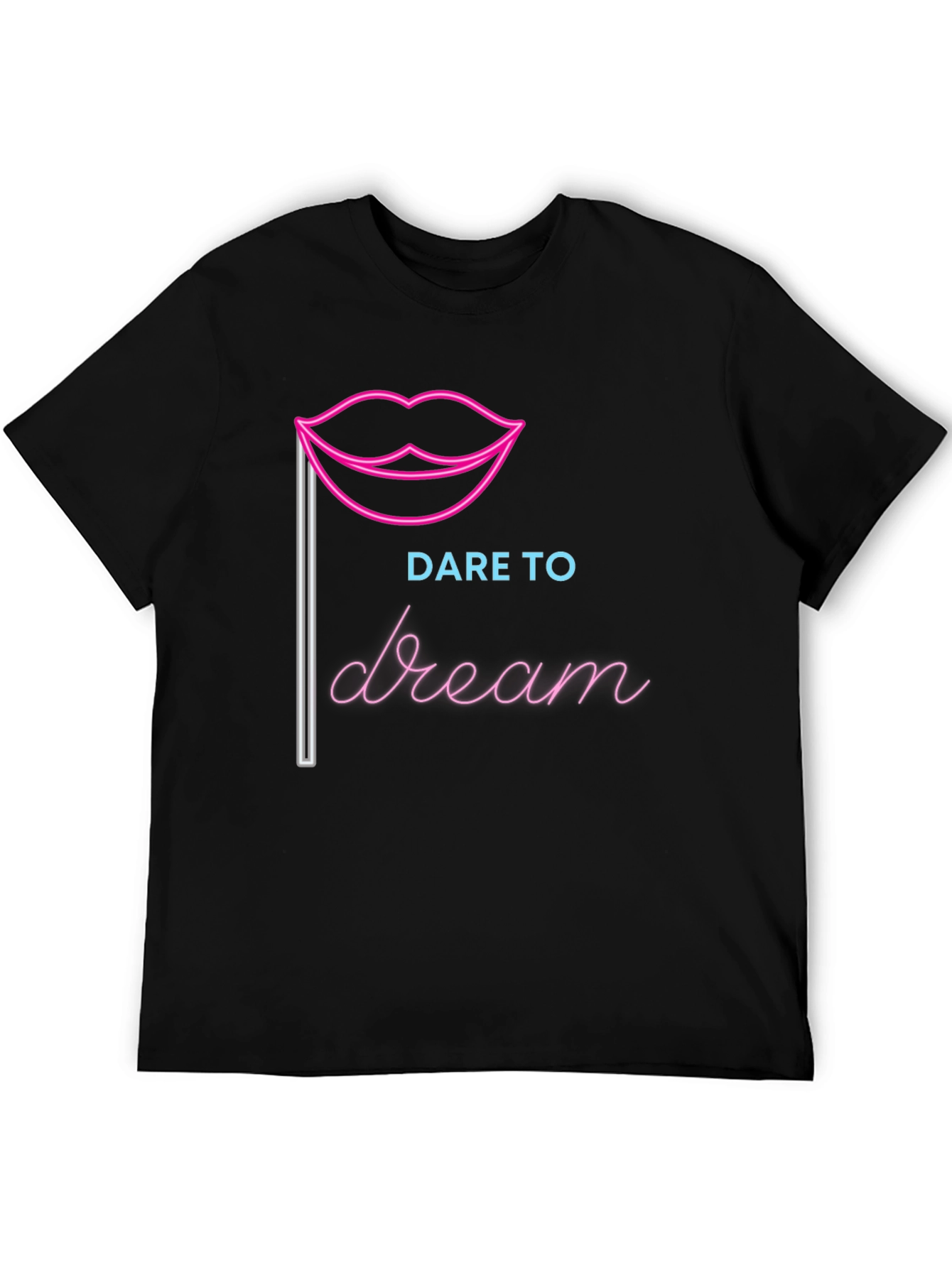 Dare to Dream Graphic Tee - Neon Lips Design