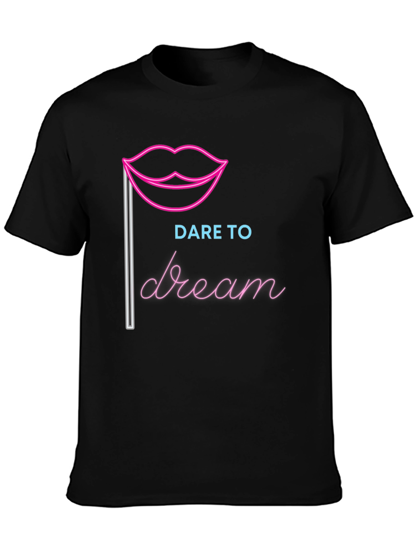 Dare to Dream Graphic Tee - Neon Lips Design