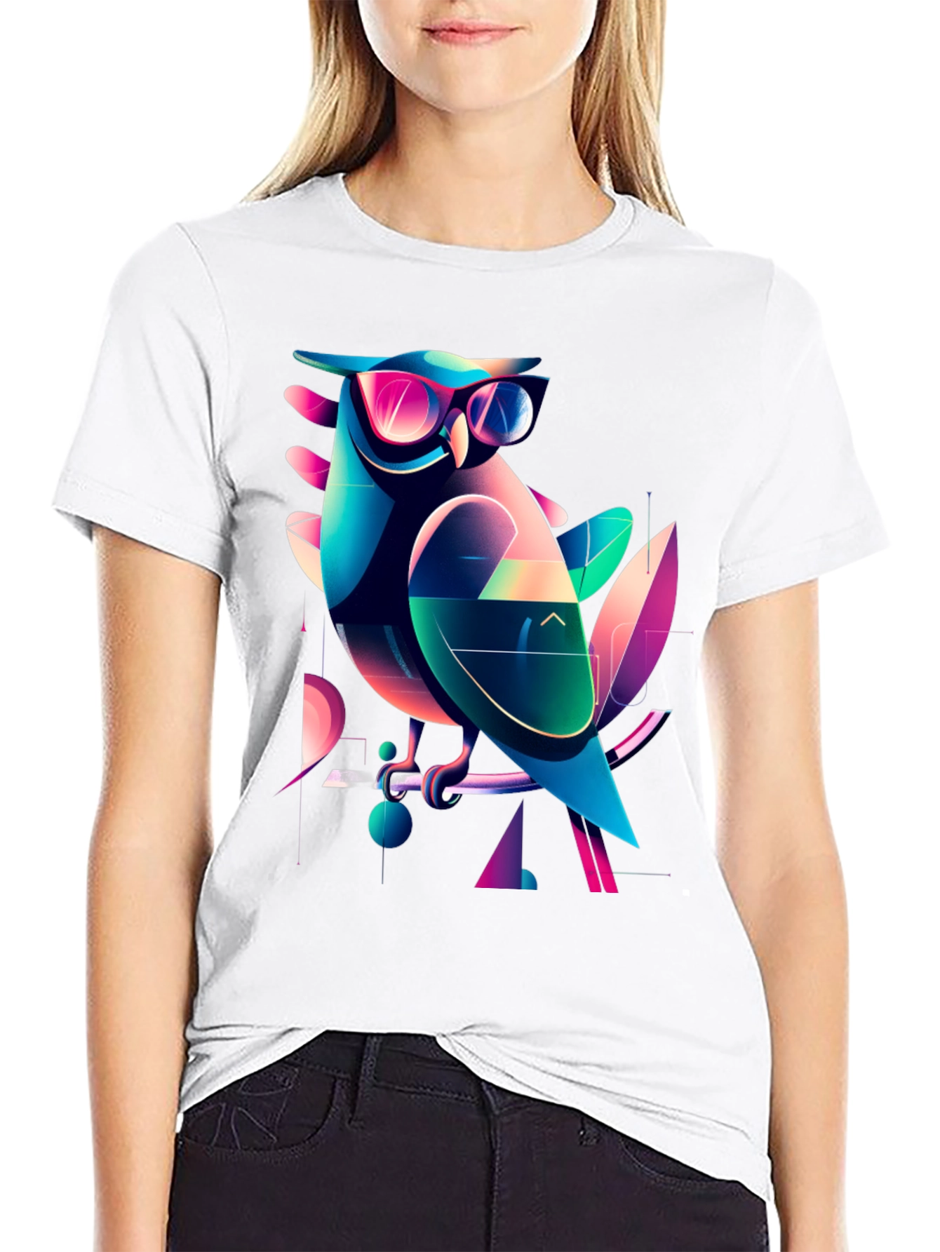 Cool Owl Graphic Tee - Trendy Mens Black T-Shirt