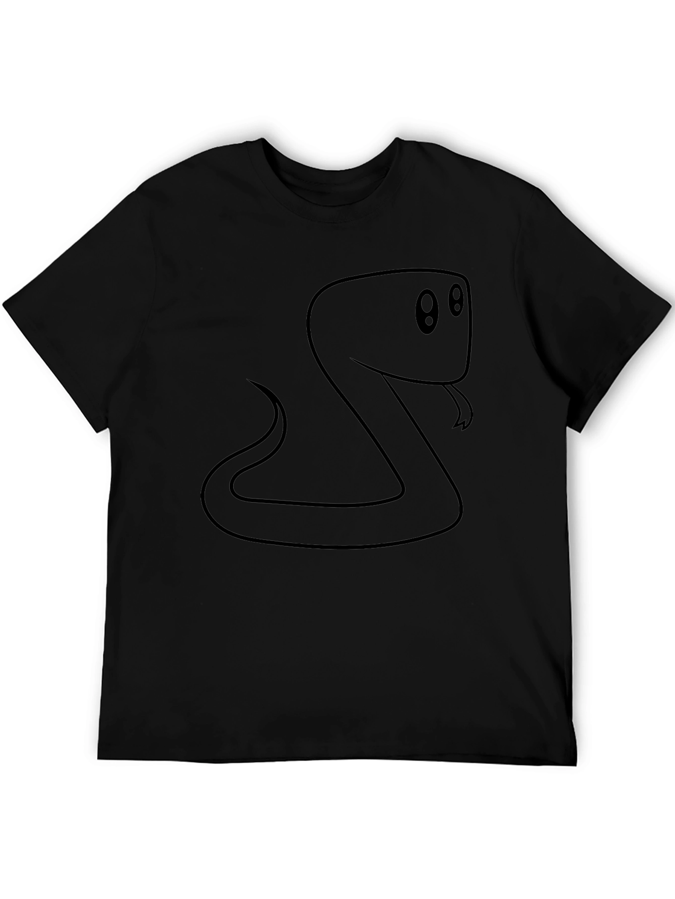 Cartoon Snake Graphic Black T-Shirt