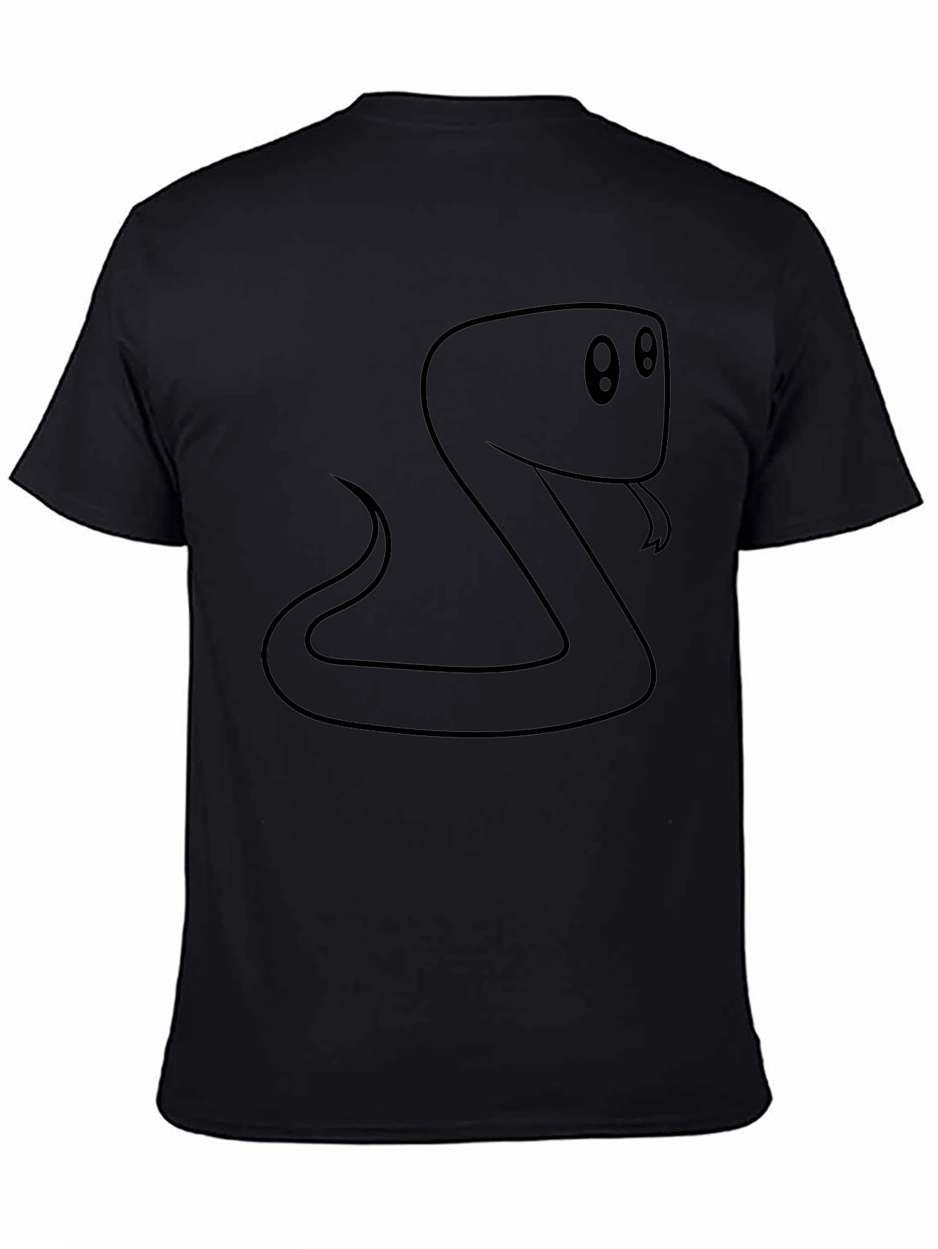 Cartoon Snake Graphic Black T-Shirt